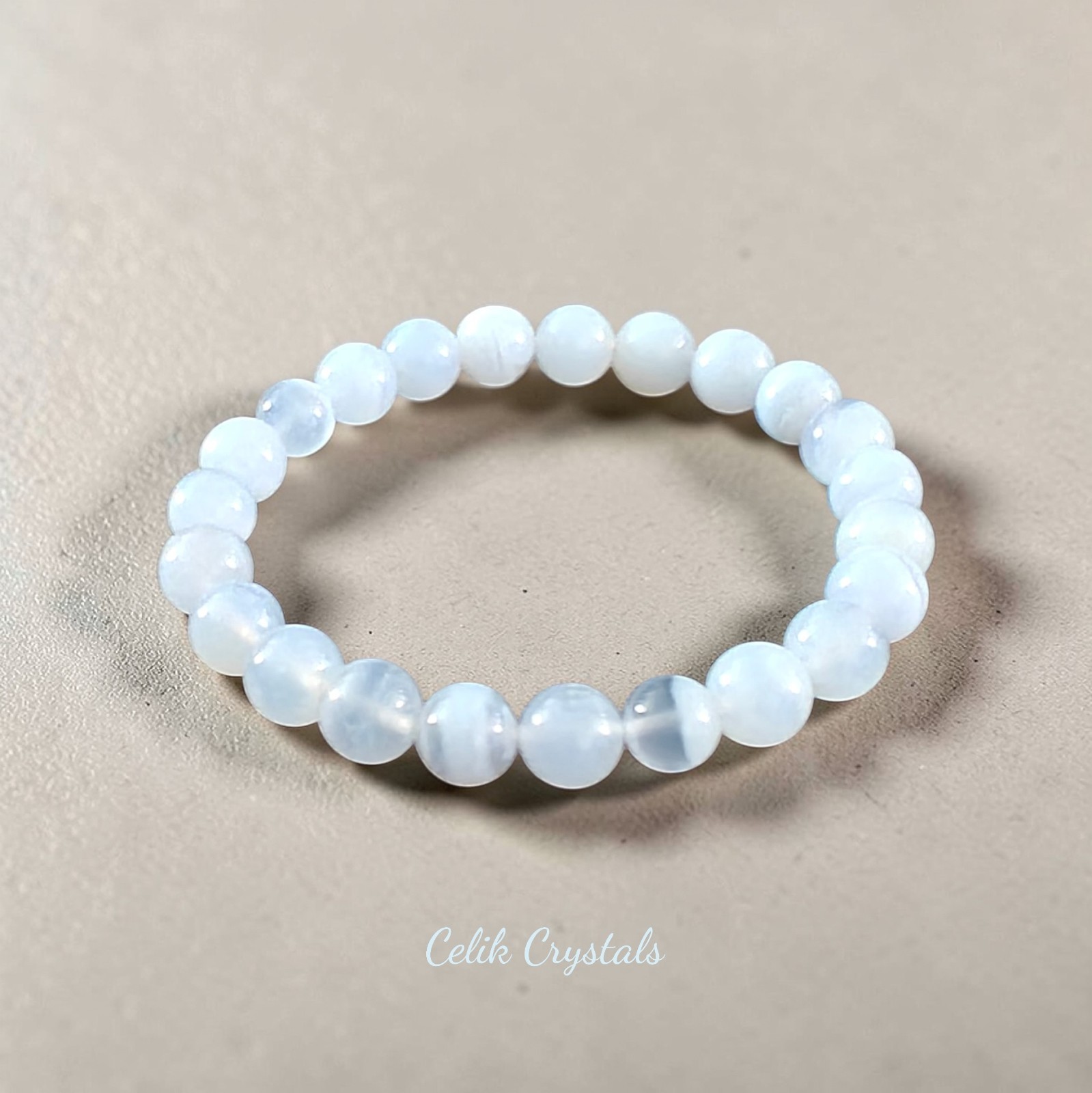 Blue Lace Agate Bracelet High Quality All natural Stones 8mm Beads Unisex