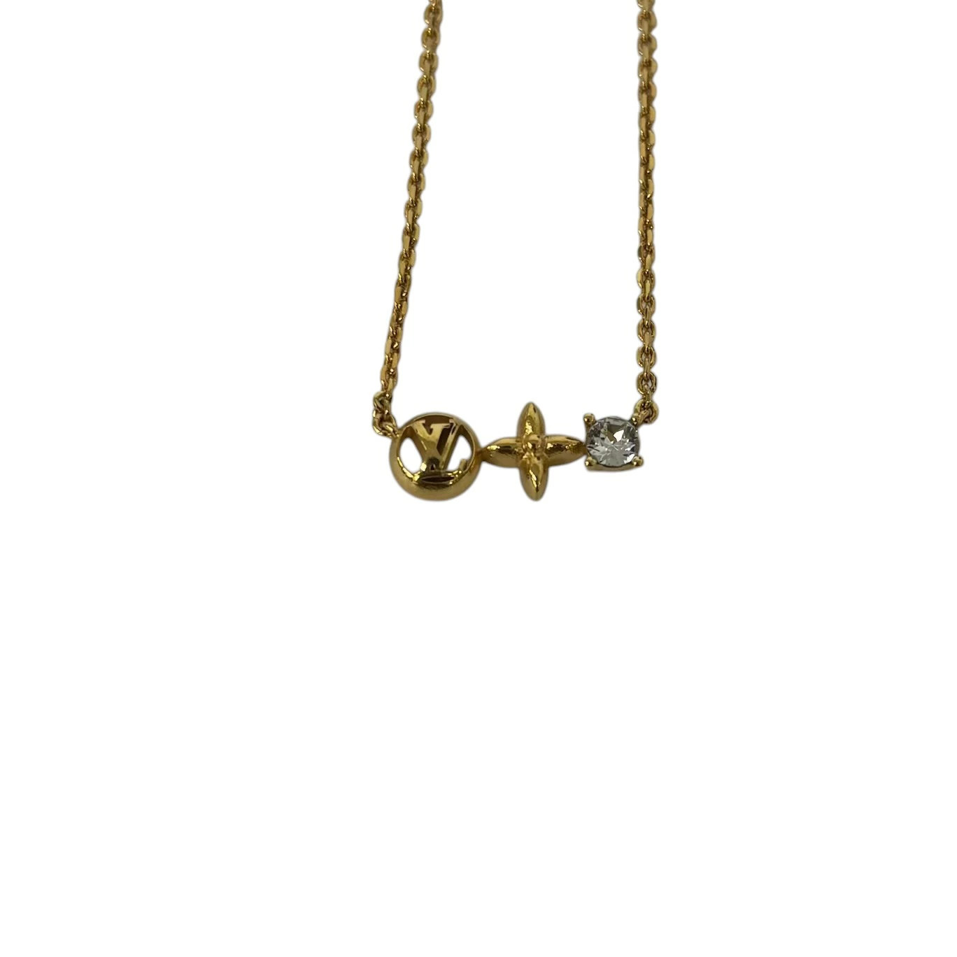 LOUIS VUITTON Necklace Petite Gold M00368 Stone Made in Italy Ladies Accessories