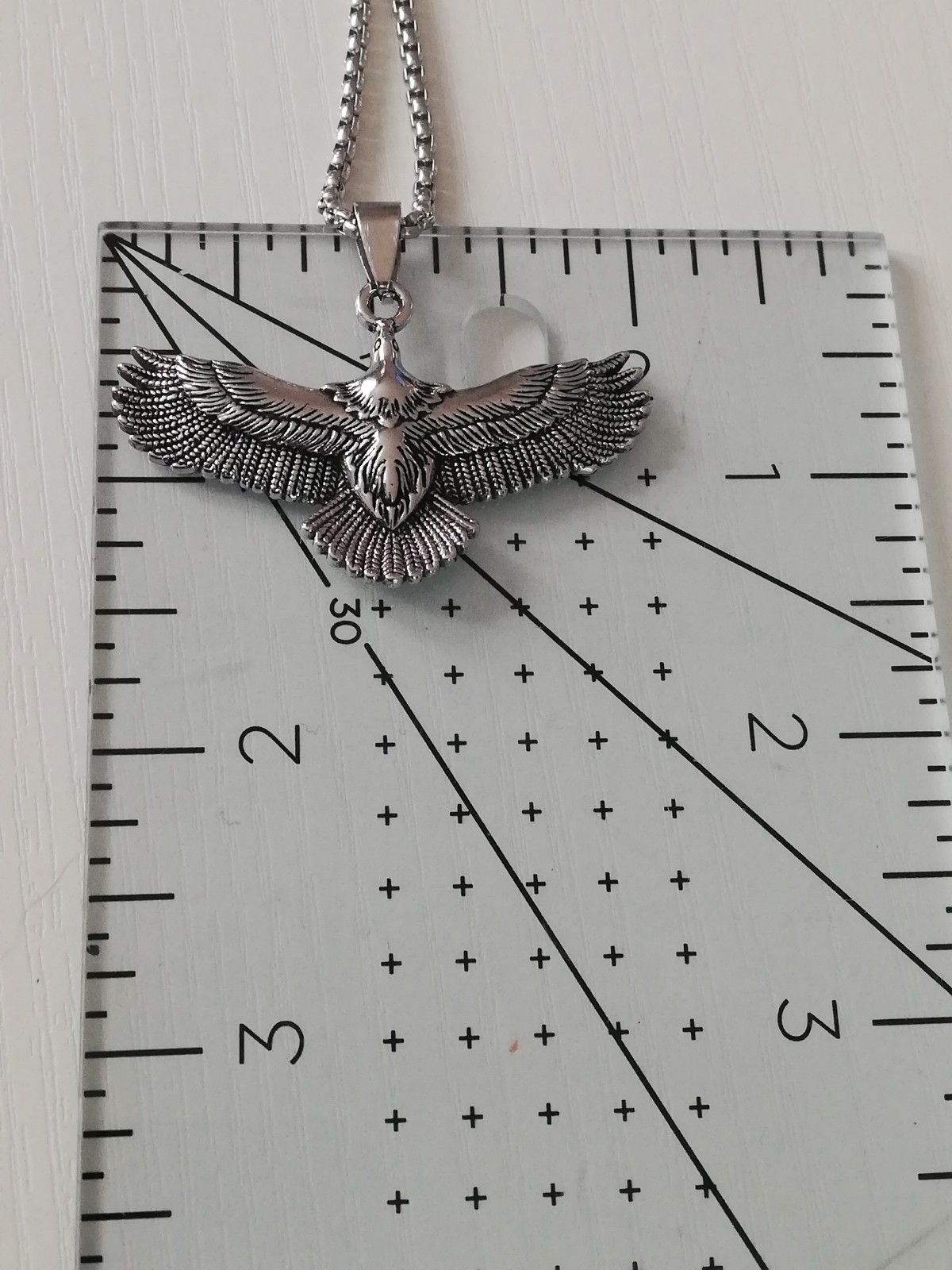316L Stainless Bald American Eagle Steel Biker Chain Necklace Pendant Men