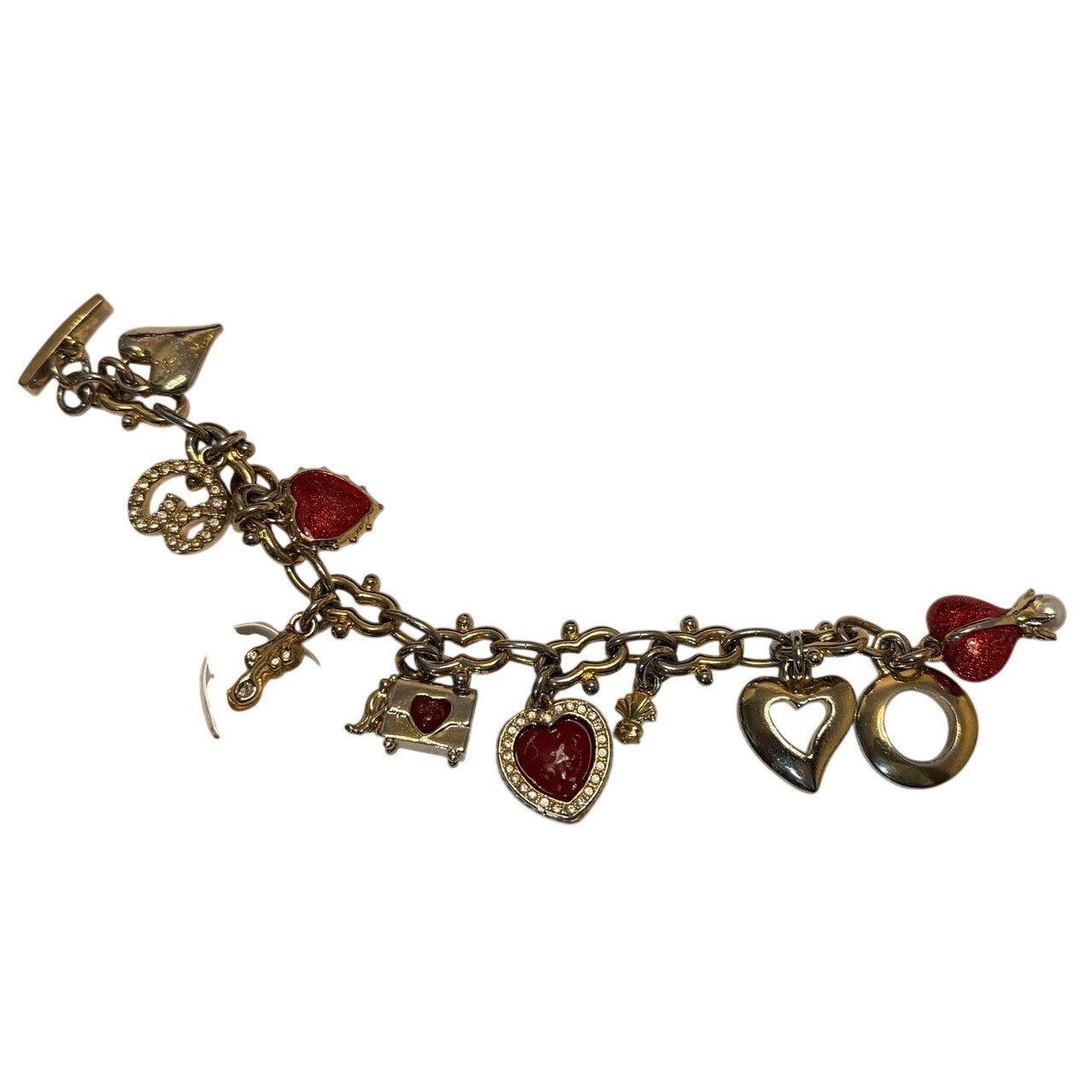 St. John “Love of My Life” Gold-tone Multi-Charm Toggle Bracelet