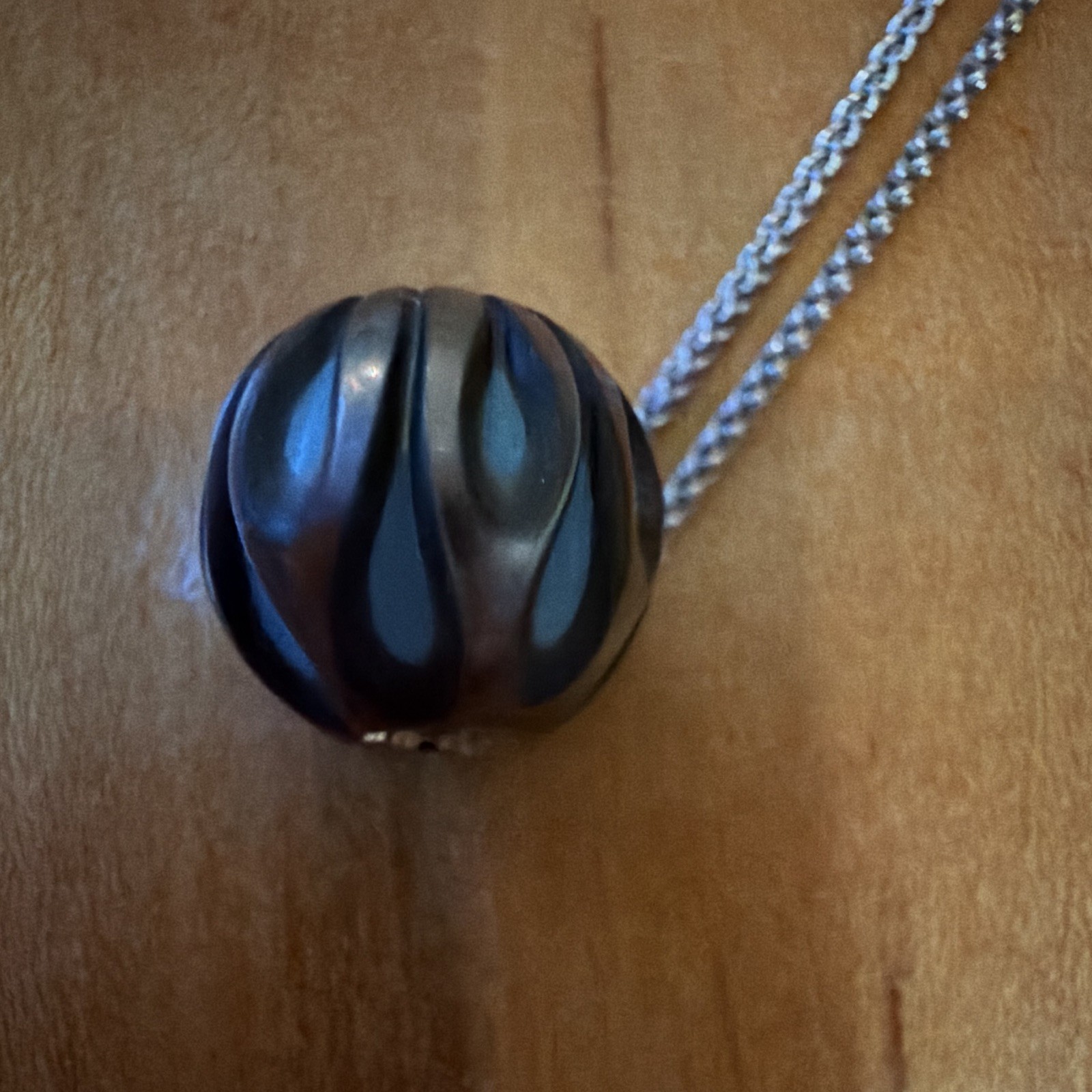 Diamond in a Pearl 14k white gold 18” necklace, Tahitian Pearl with Turquoise