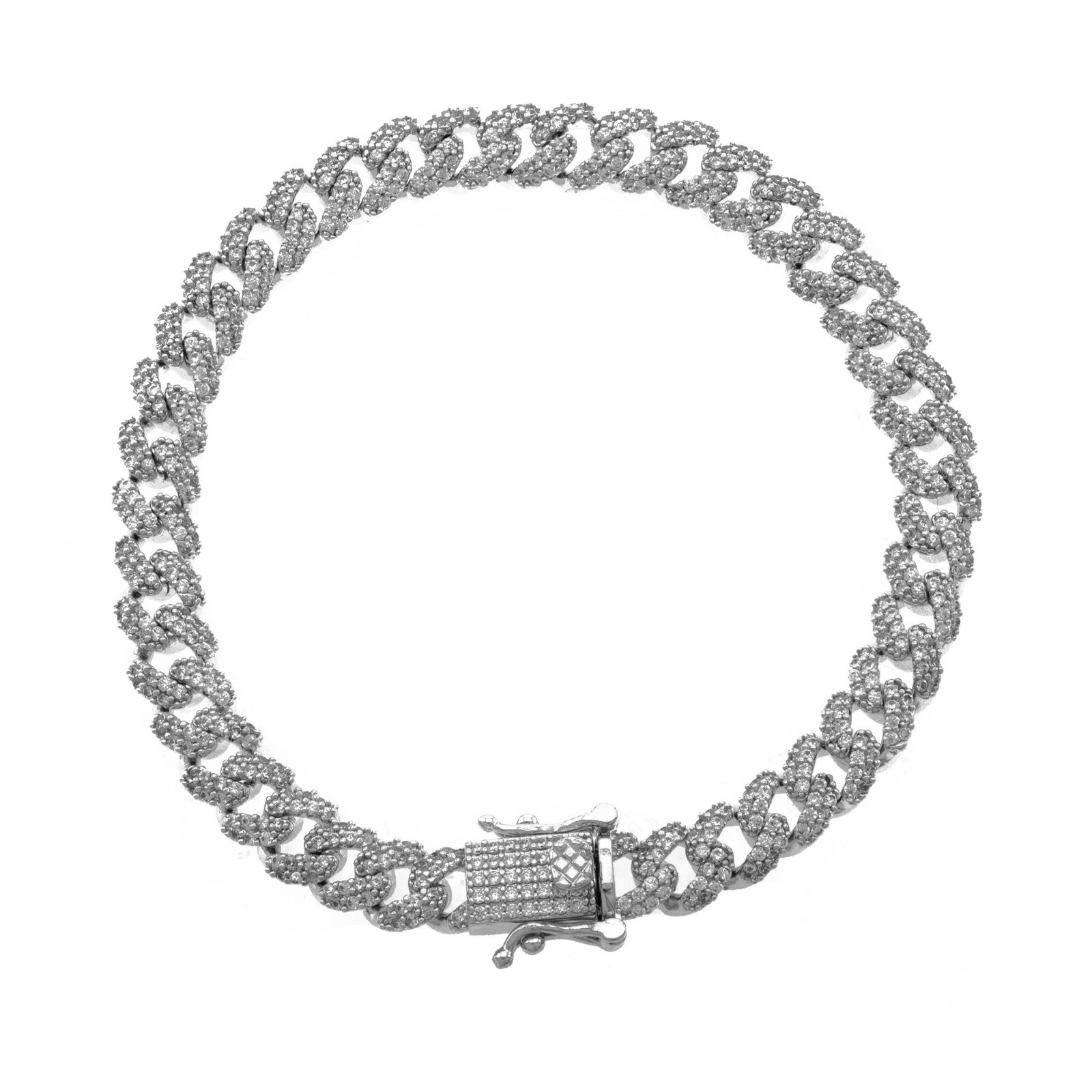 ANTI-TARNISH Sterling Silver 6mm Micro Pave Iced Miami Cuban CZ Tennis Bracelet