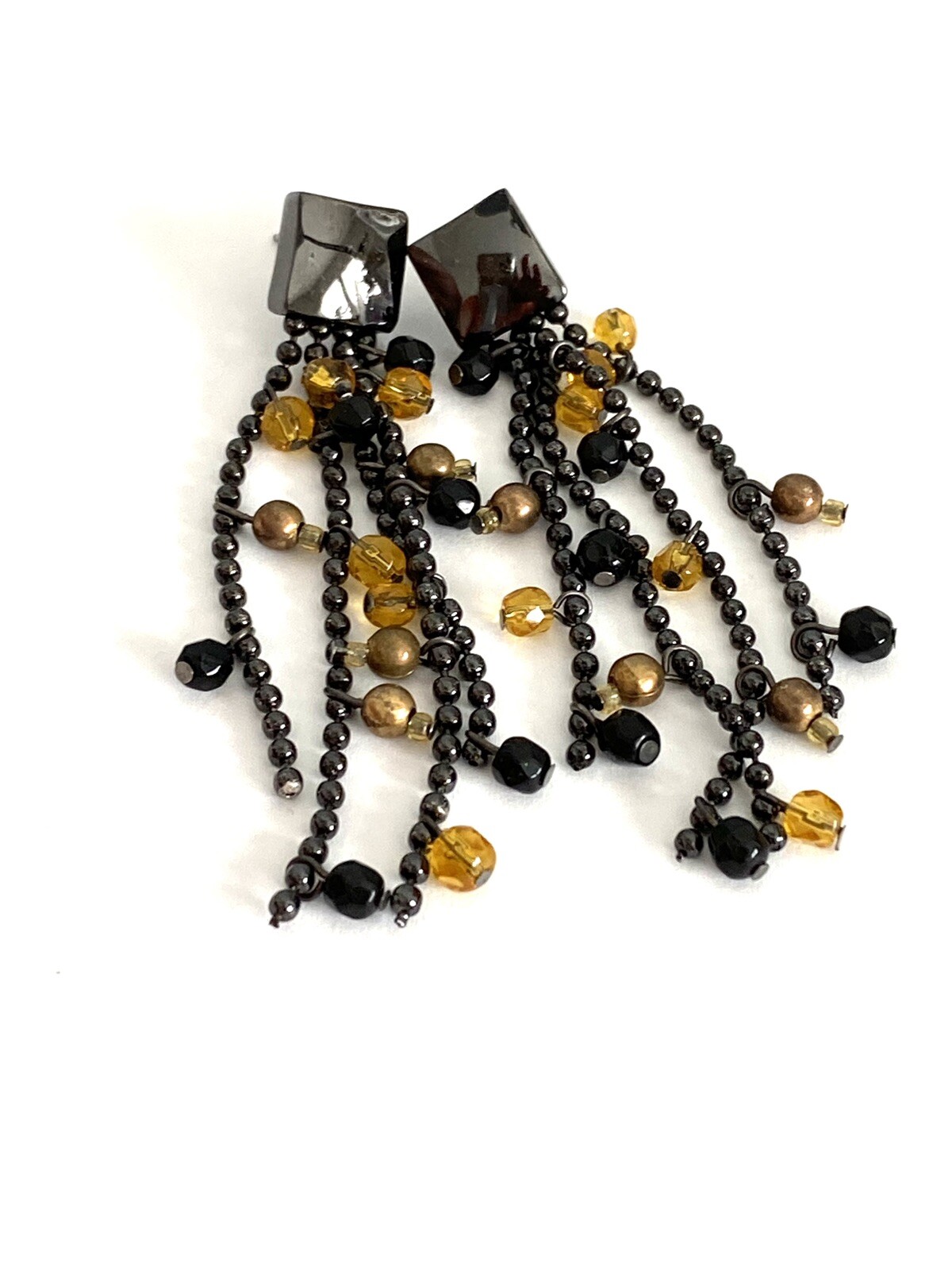 Earrings Dangles Drops Long Black