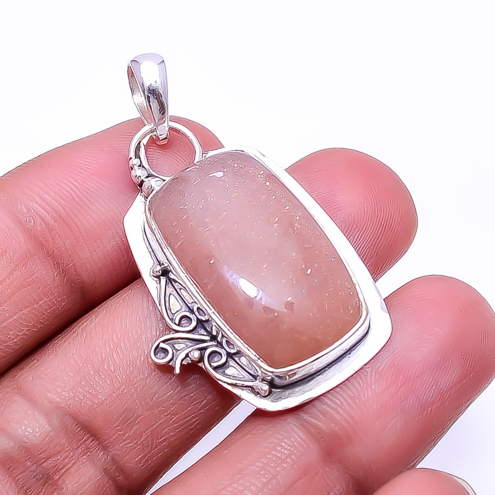 Moonstone – Sri Lanka 925 Sterling Silver Pendant 1.64″, Christmas Gift P39937