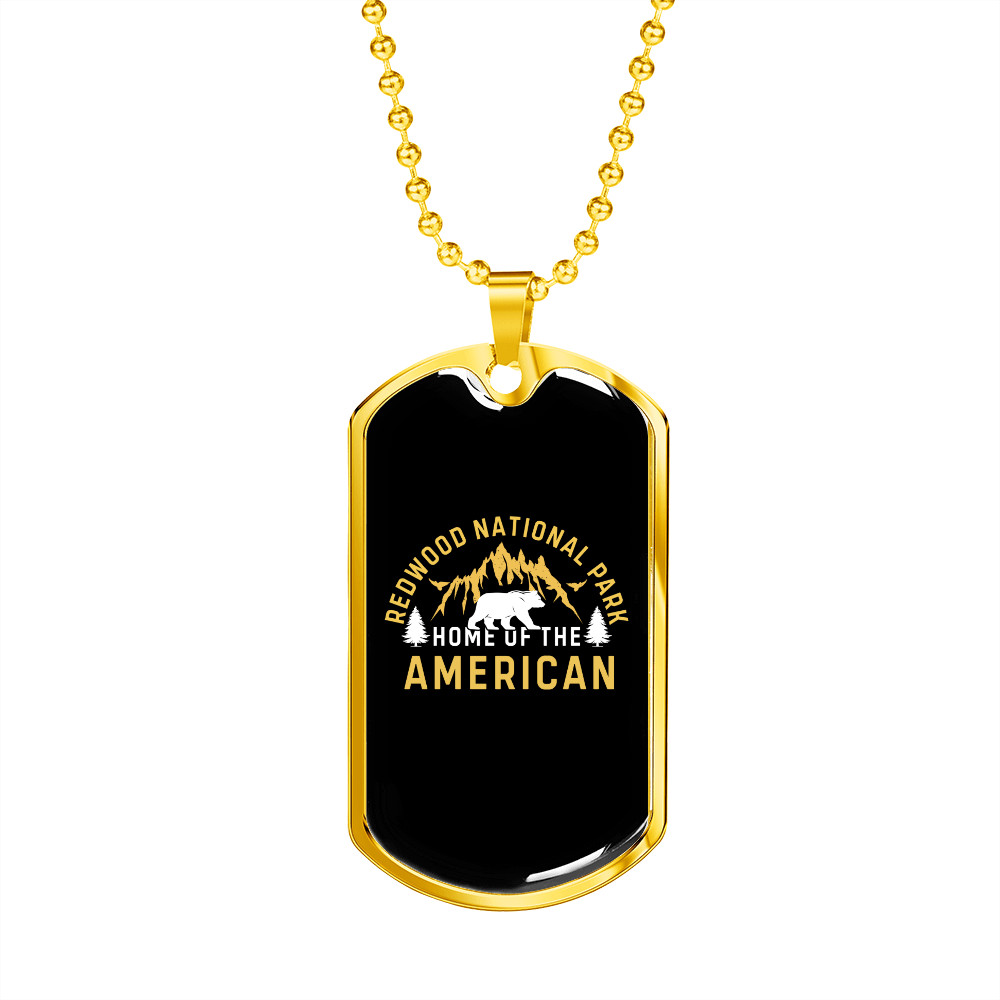 Camper Necklace Home of The American Necklace Stainless Steel or 18k Gold Dog T