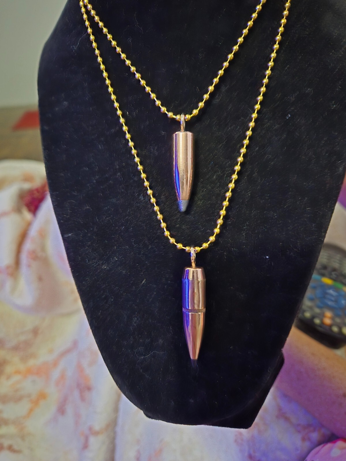 ONE .338 Lapua bullet necklace (no case only bullet tip) leather black or brown
