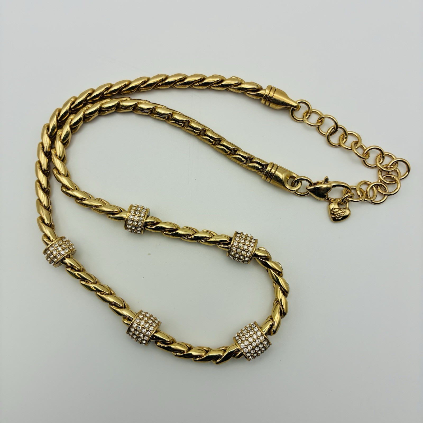 Brighton Meridian Necklace 16-18″ Gold Plated, 5 Crystal Stations