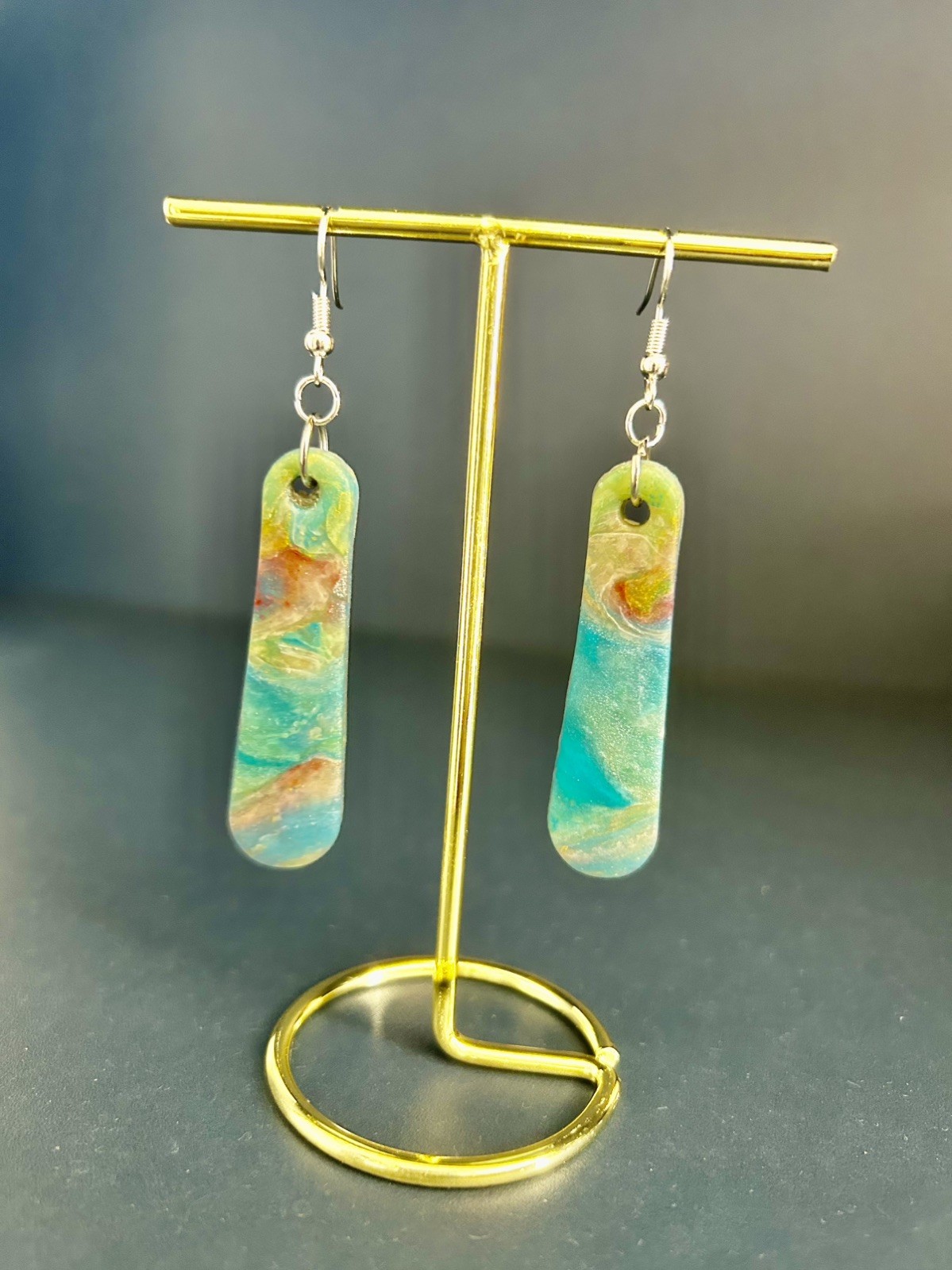 Hand Made Clay Earrings Dangle Drop