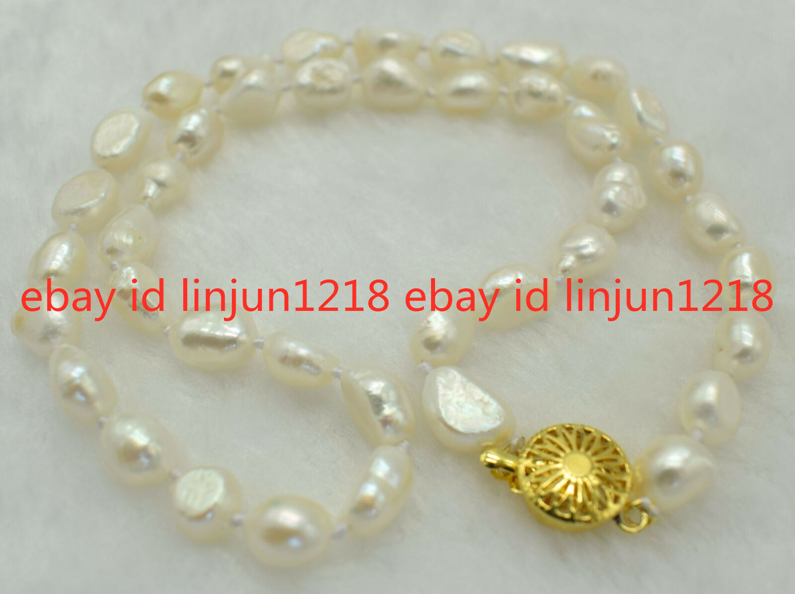 Wholesale 7-8/8-9/9-10mm White Baroque Pearl Beads Necklace 18 In
