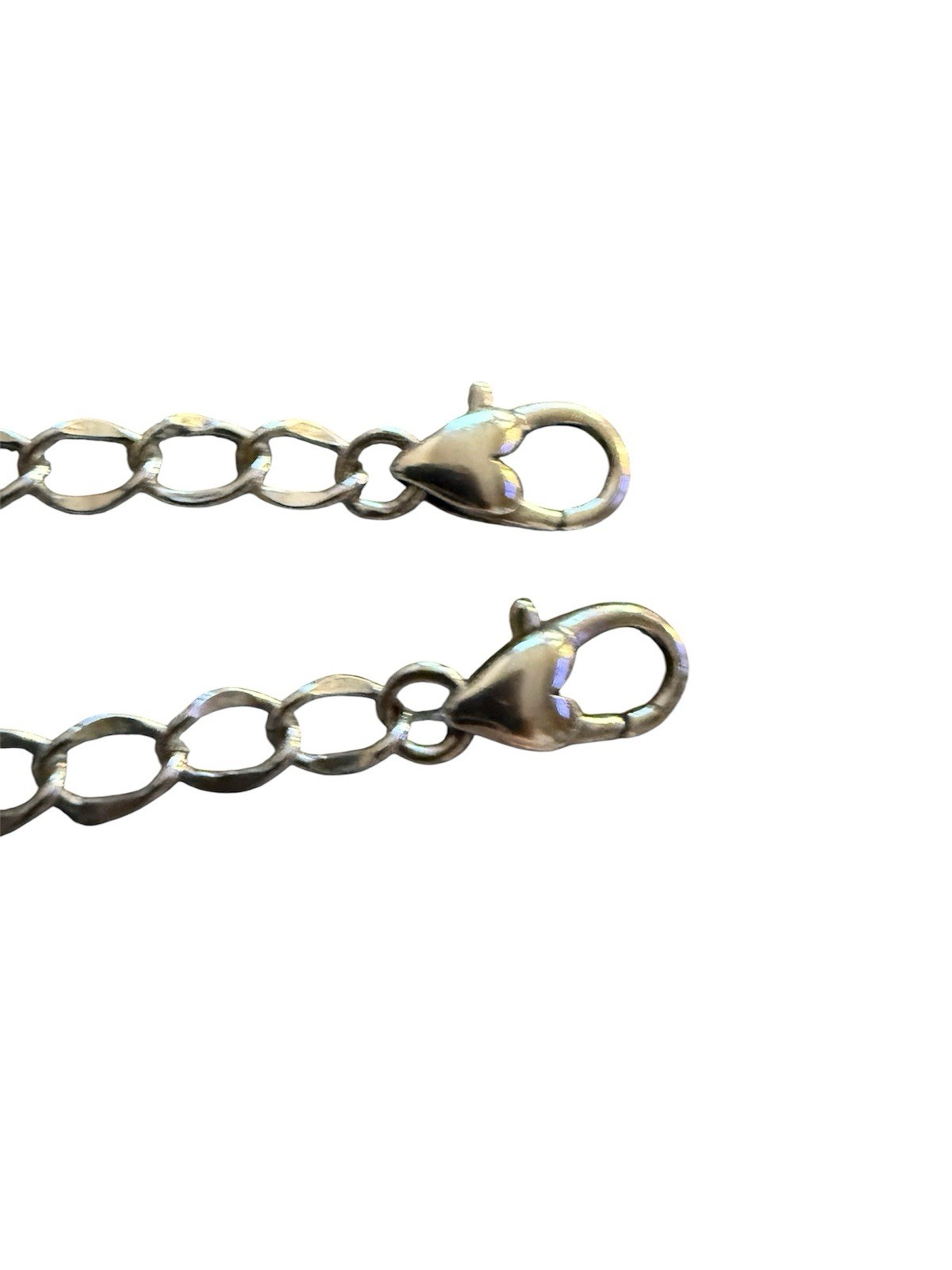 Lot of 2 Authentic Brighton Silver Heart Clasp 6″ Chain Extenders 6.25″