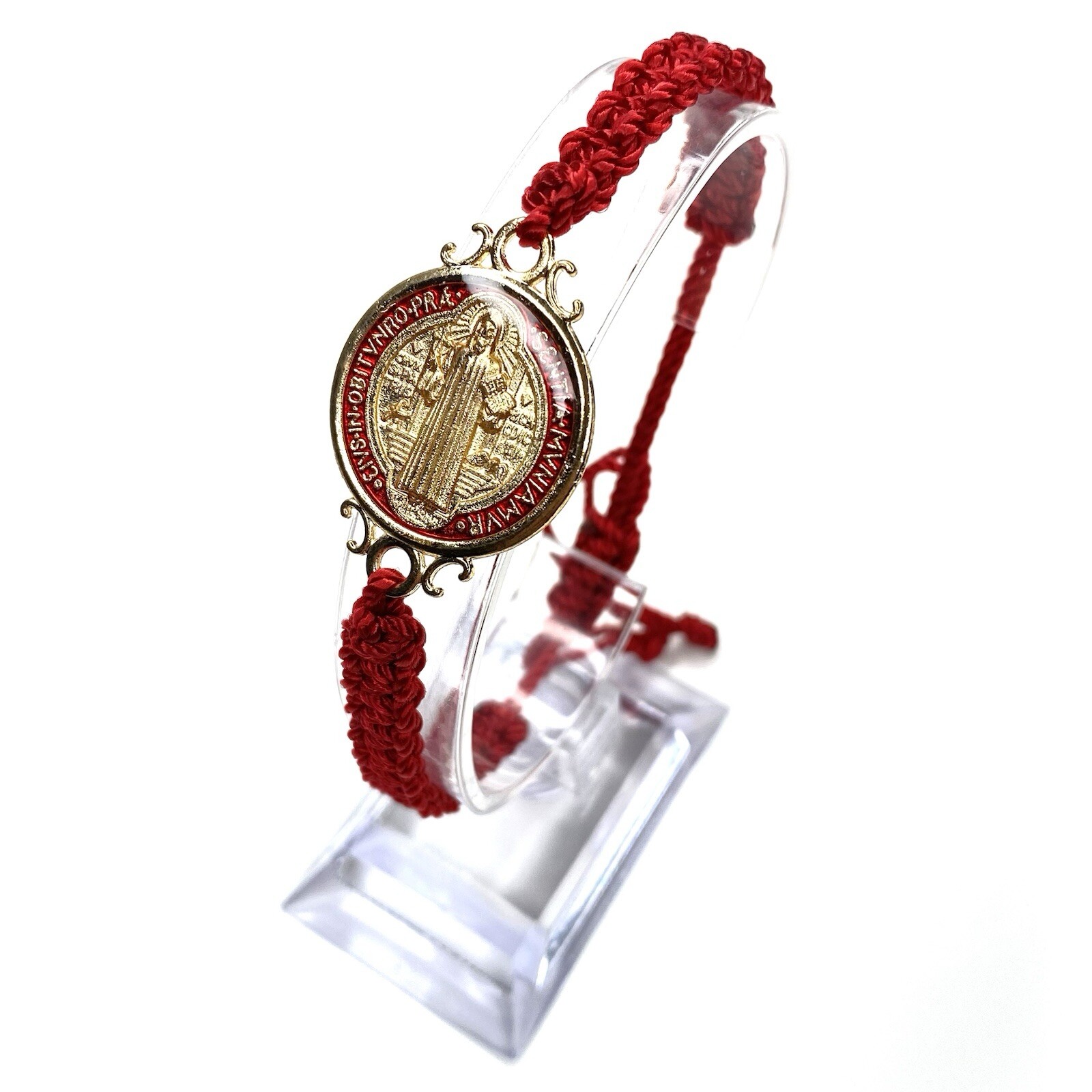 Red Saint Benedict Bracelet Adjustable Mal De Ojo San Benito Pulsera