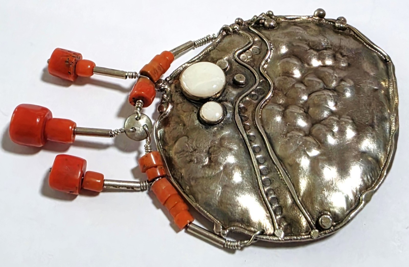 Catherine McLain OOAK Sterling Silver Modernist Brutalist Dangler Brooch