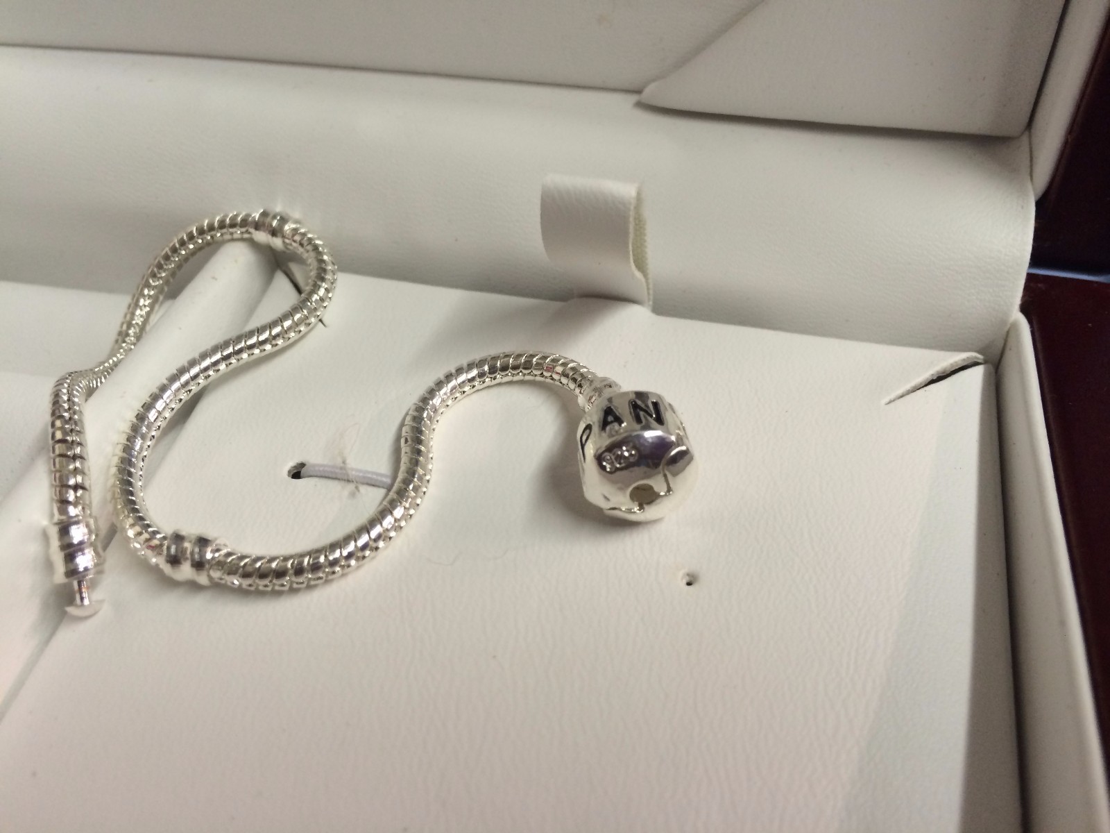 European Sterling Silver Charms Snake Bracelet Chain 8.5″ with Snap clasp