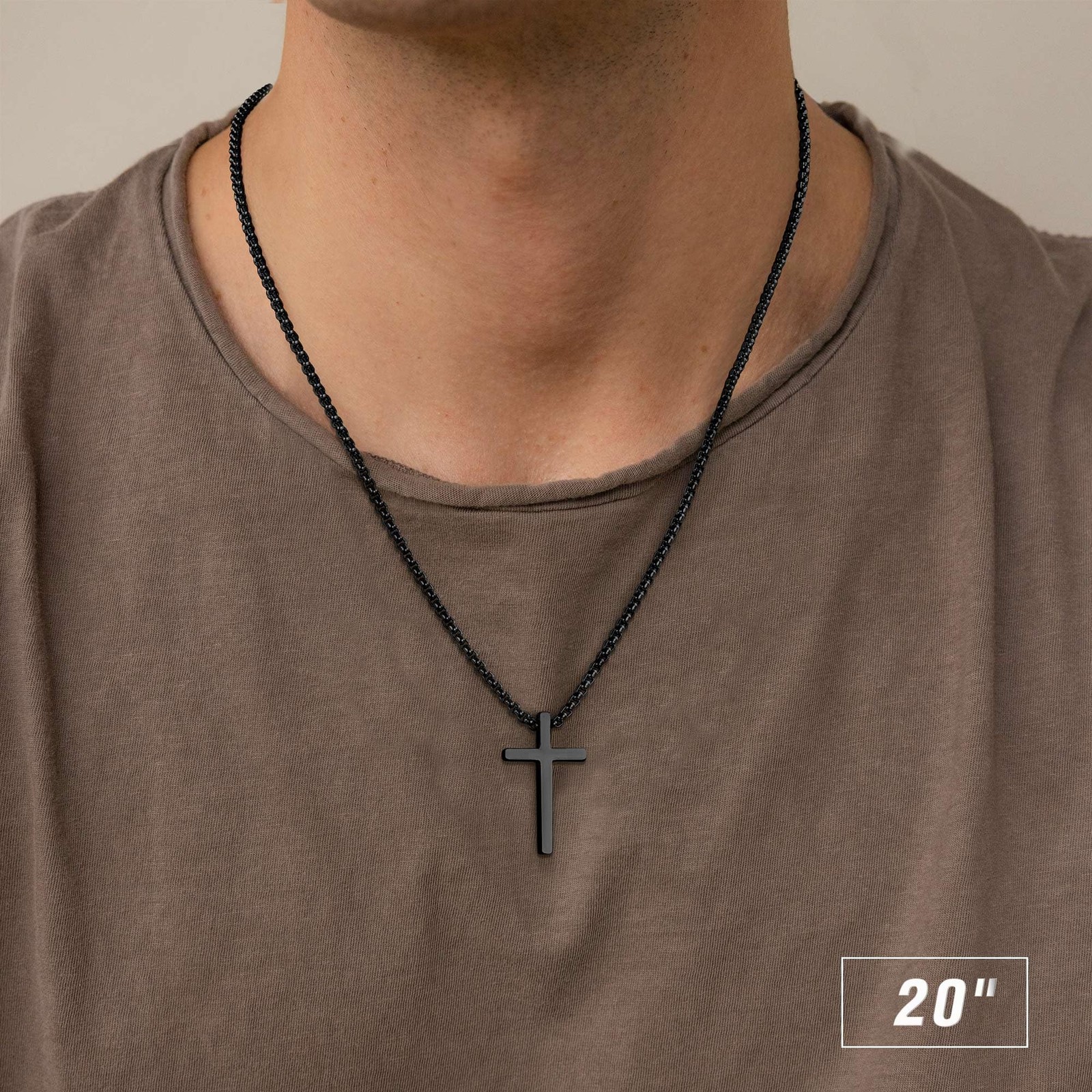 Cross Necklace for Men Boys Gift, Confirmation First Communion Easter Gifts f…