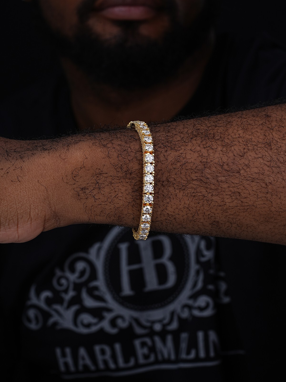 Real Iced 5mm MOISSANITE Tennis Bracelet 14k Gold Over 925 – Stones On All Sides