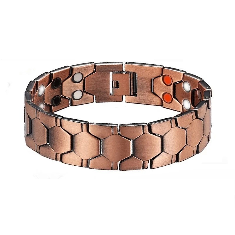 Men’s Bracelet Magnetic Therapy Arthritis Pain Relief Pure Solid Copper Bangle