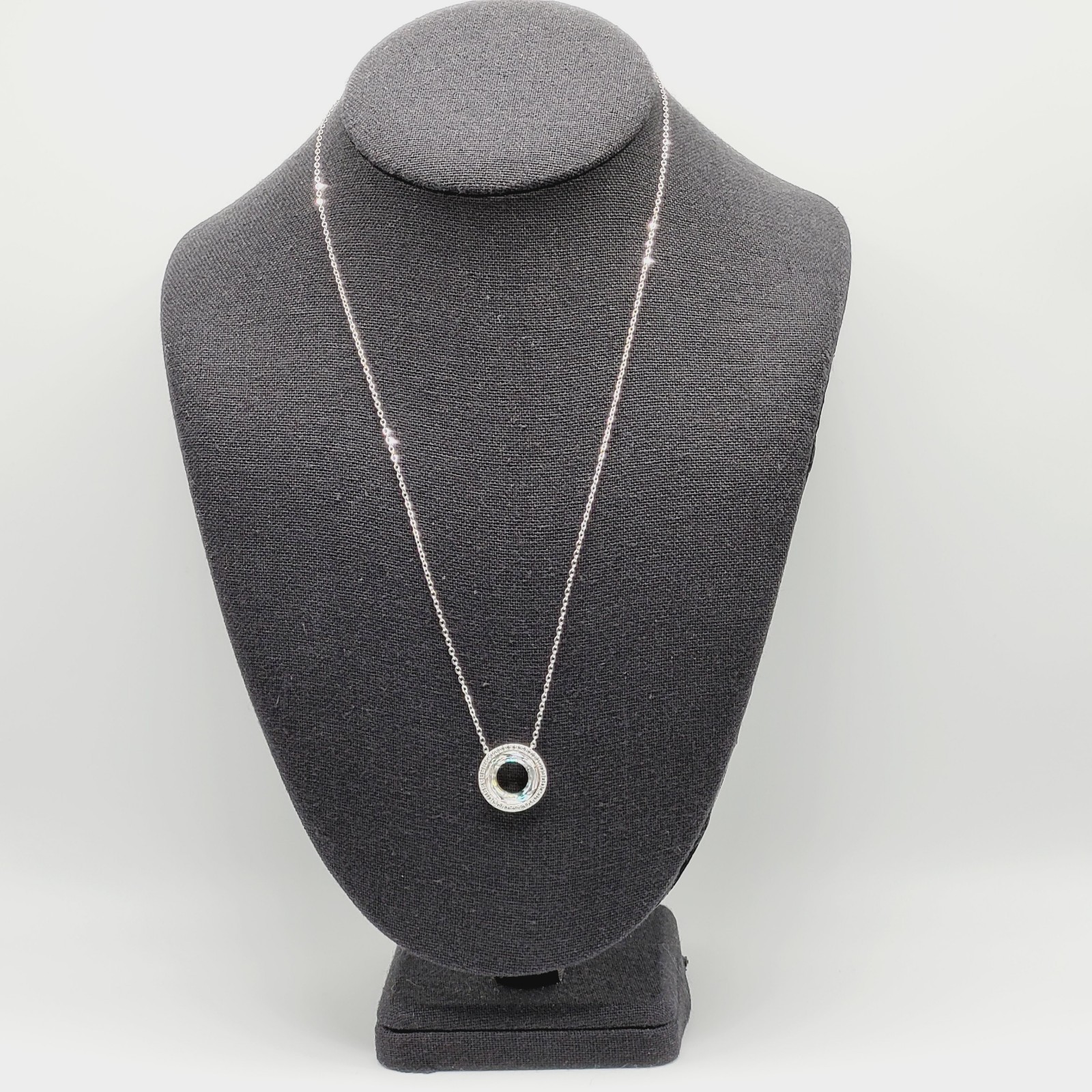 Cosmic Ring Swarovski Elements Crystal Center w Rhinestones 925 Silver Necklace