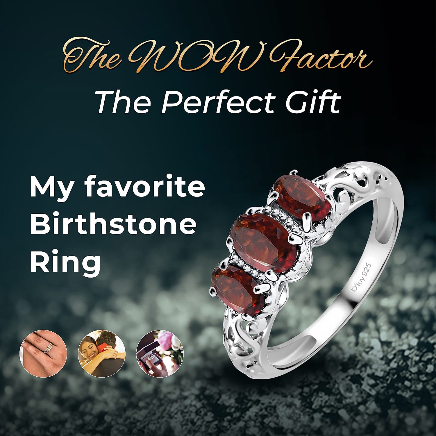 925 Sterling Silver Platinum Plated Citrine 3 Stone Ring Jewelry Size 7 Ct 0.9