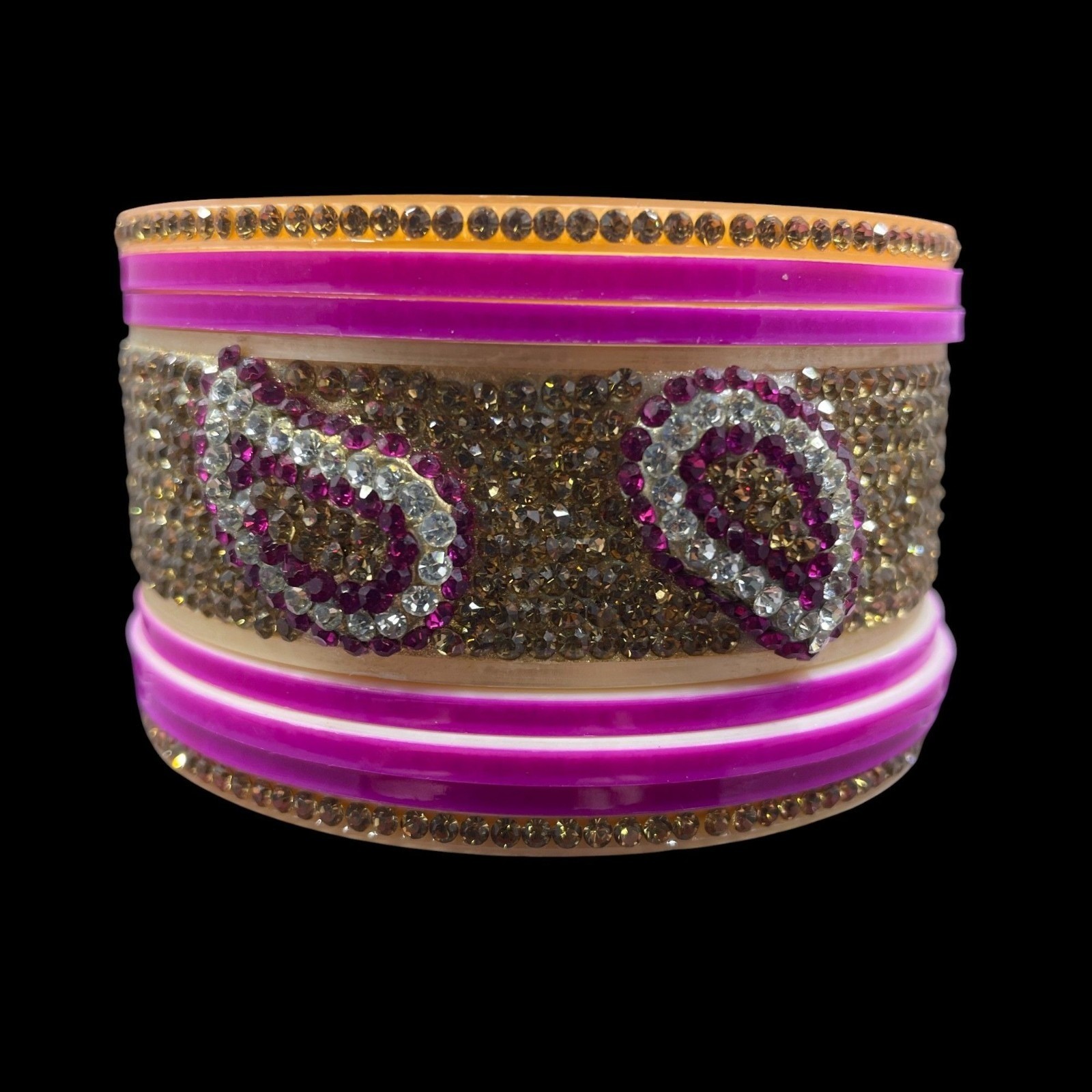8 Piece Rhinestone Indian Bangle Set Coquette Y2K Festival Bridal Glam Stack