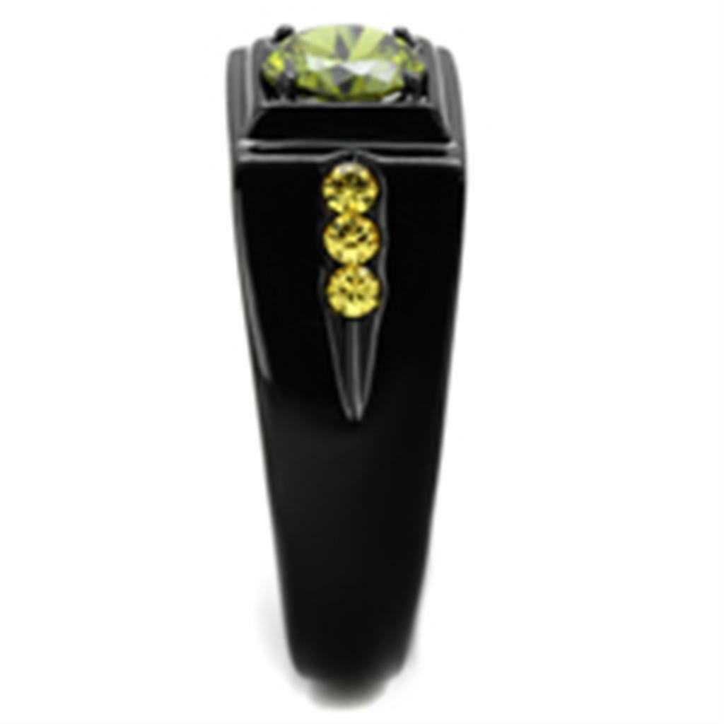 TK1928 – IP Black(Ion Plating) Stainless Steel Ring with AAA Grade CZ in