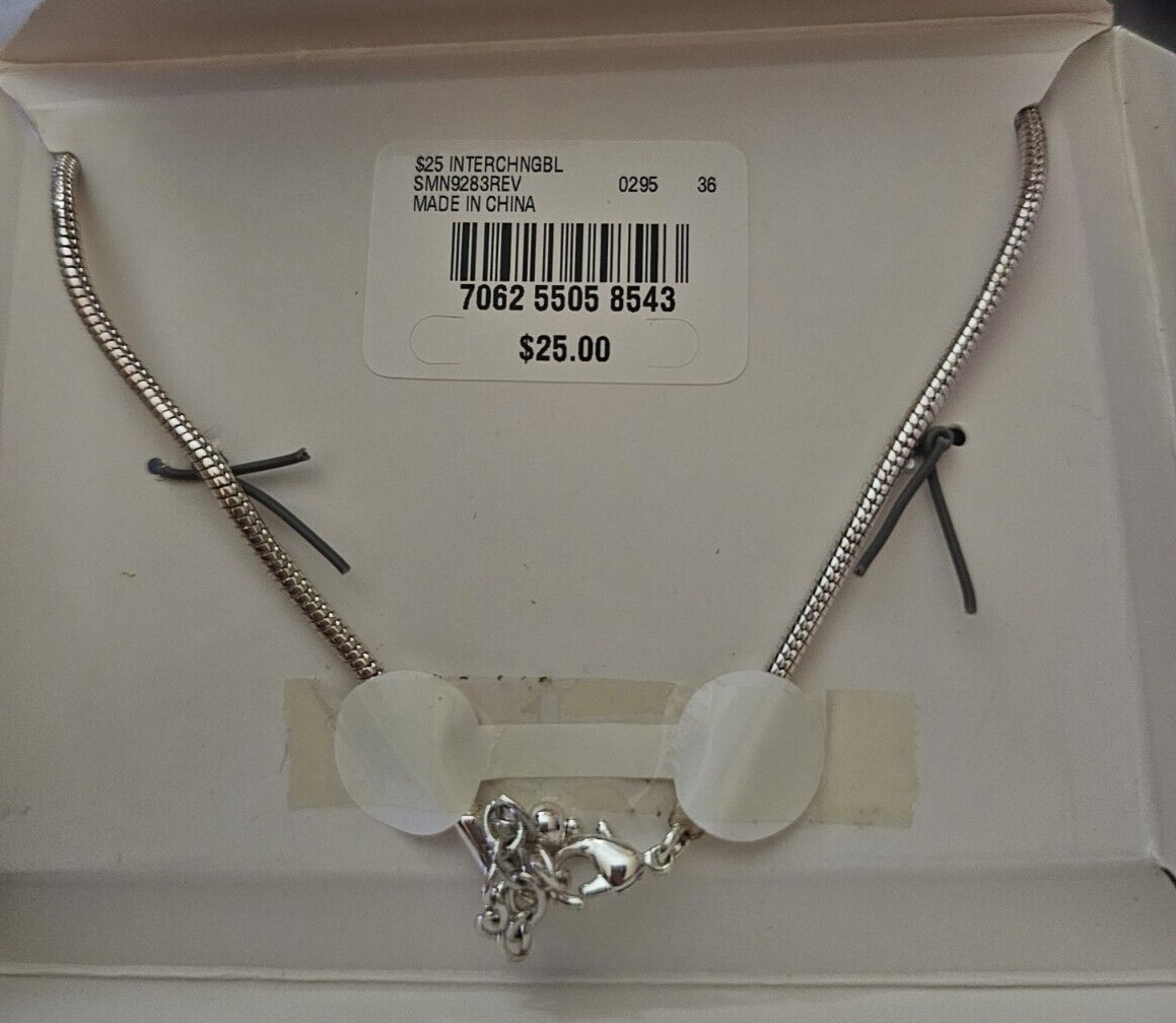 Charter Club Silvertone Heart Necklace w/ Interchangeable Faux Pearls