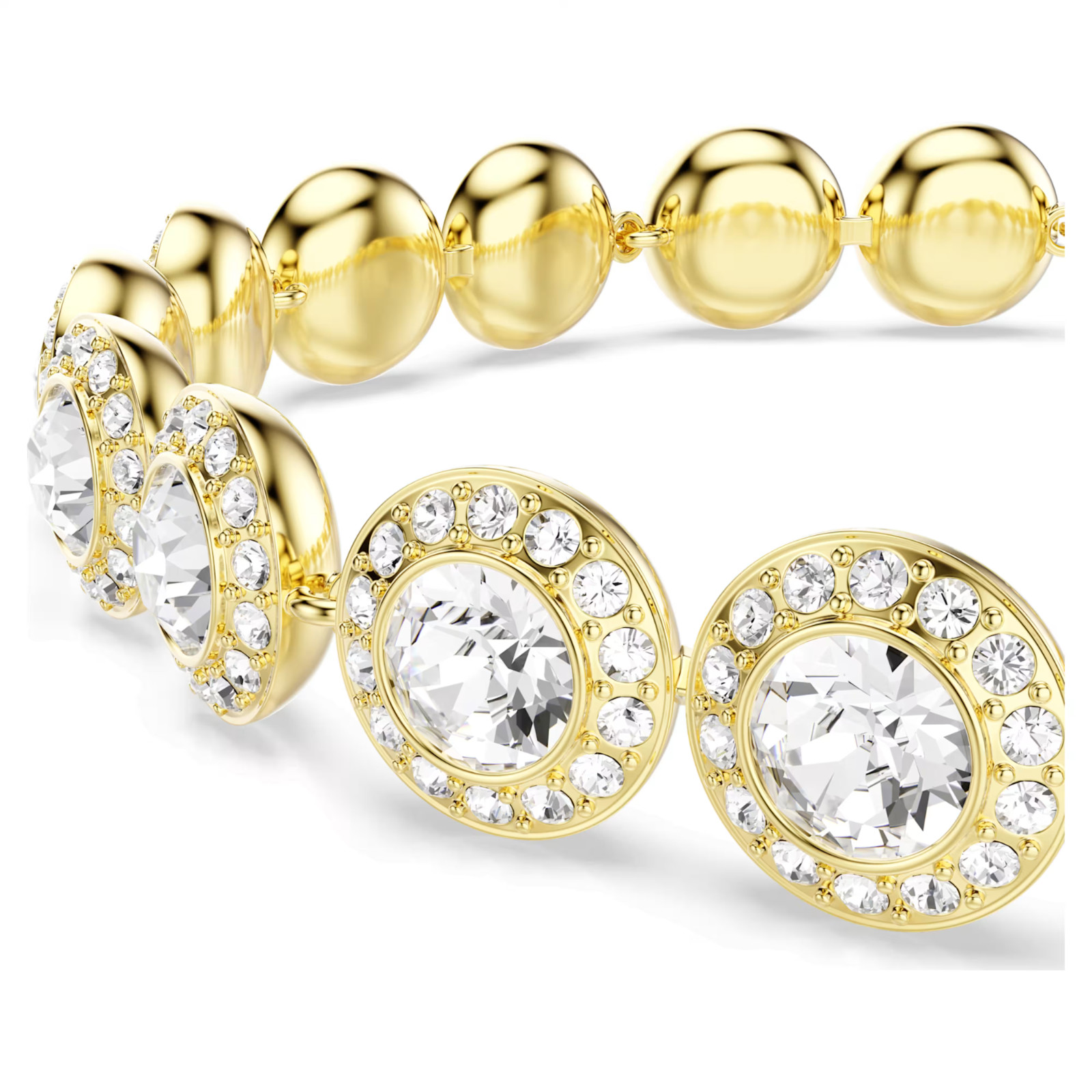 Swarovski-Una Angelic bracelet Round cut, Pavé, Medium, White, Gold-tone plated