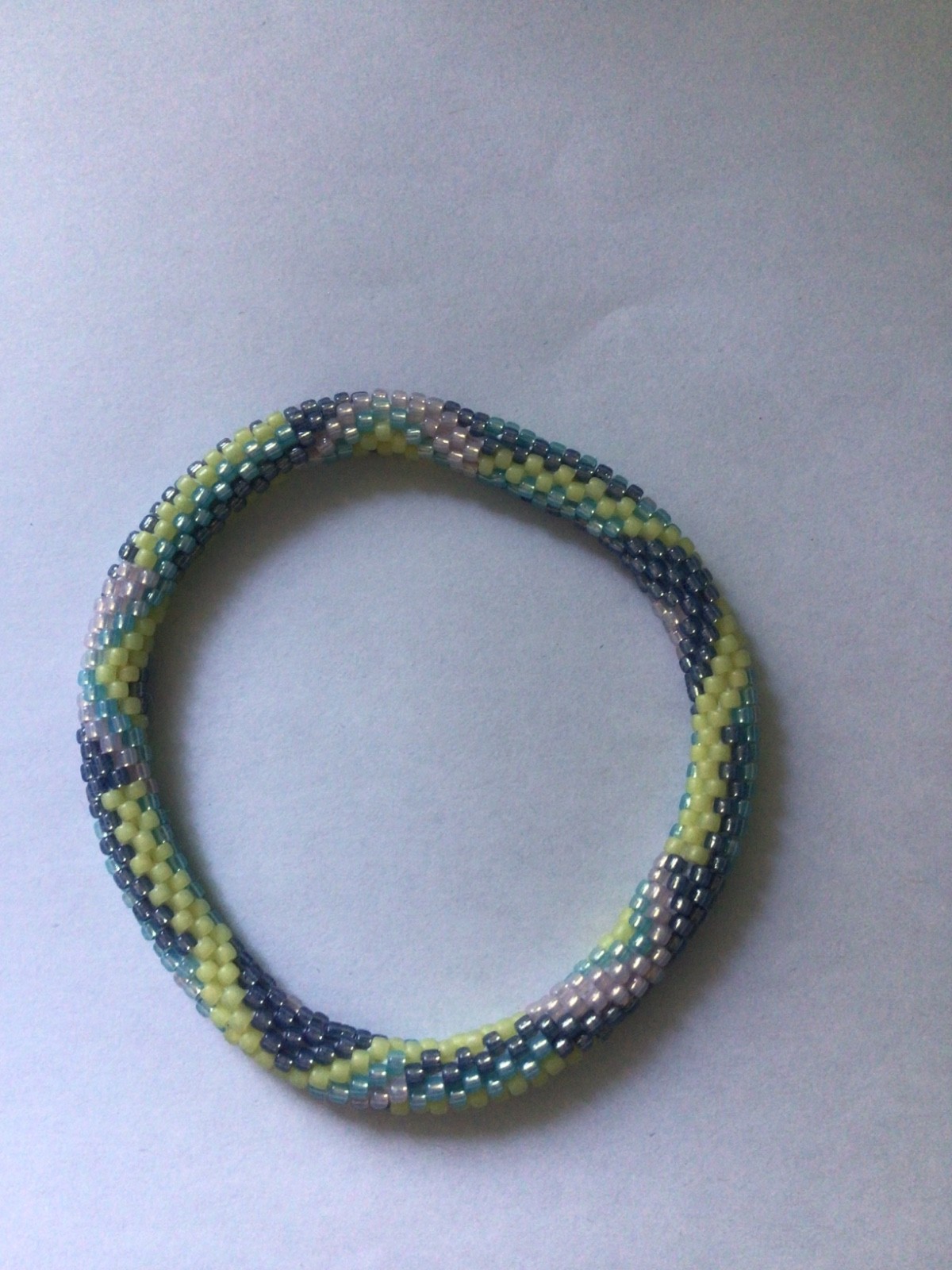 SOFT YELLOW & BLUE 8″ ROLL ON SASHKA BRACELETS, 3 PCS