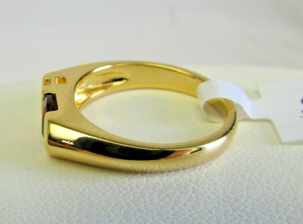 Allison Reed Gold Tone Pear Shaped Garnet Ring Size 6.5 (O45 1570 05) NEW