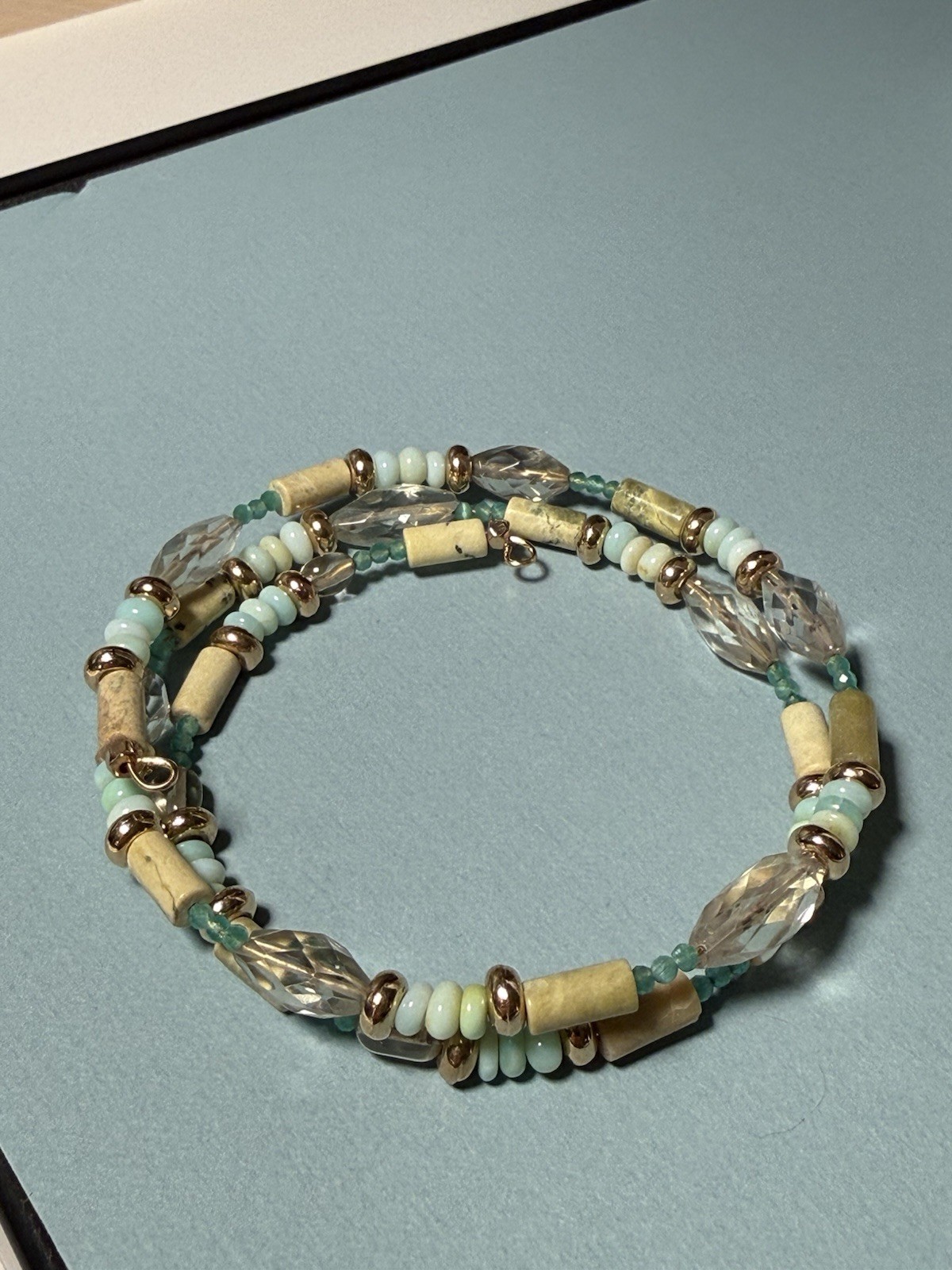 Semi precious stone bracelet- Peruvian Opal, Aventurine, Lemon Quartz & More