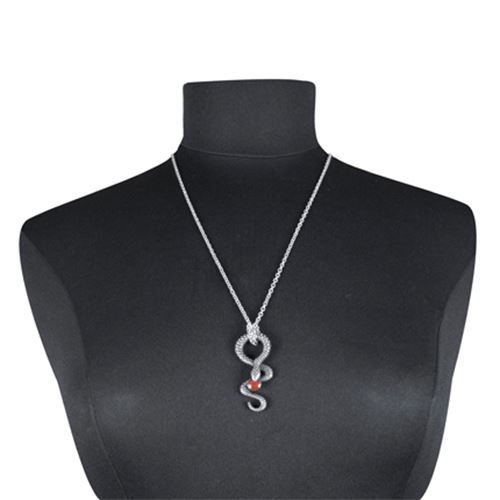 Snake Necklace Stainless Steel necklace pendant with Red Agate By Controse