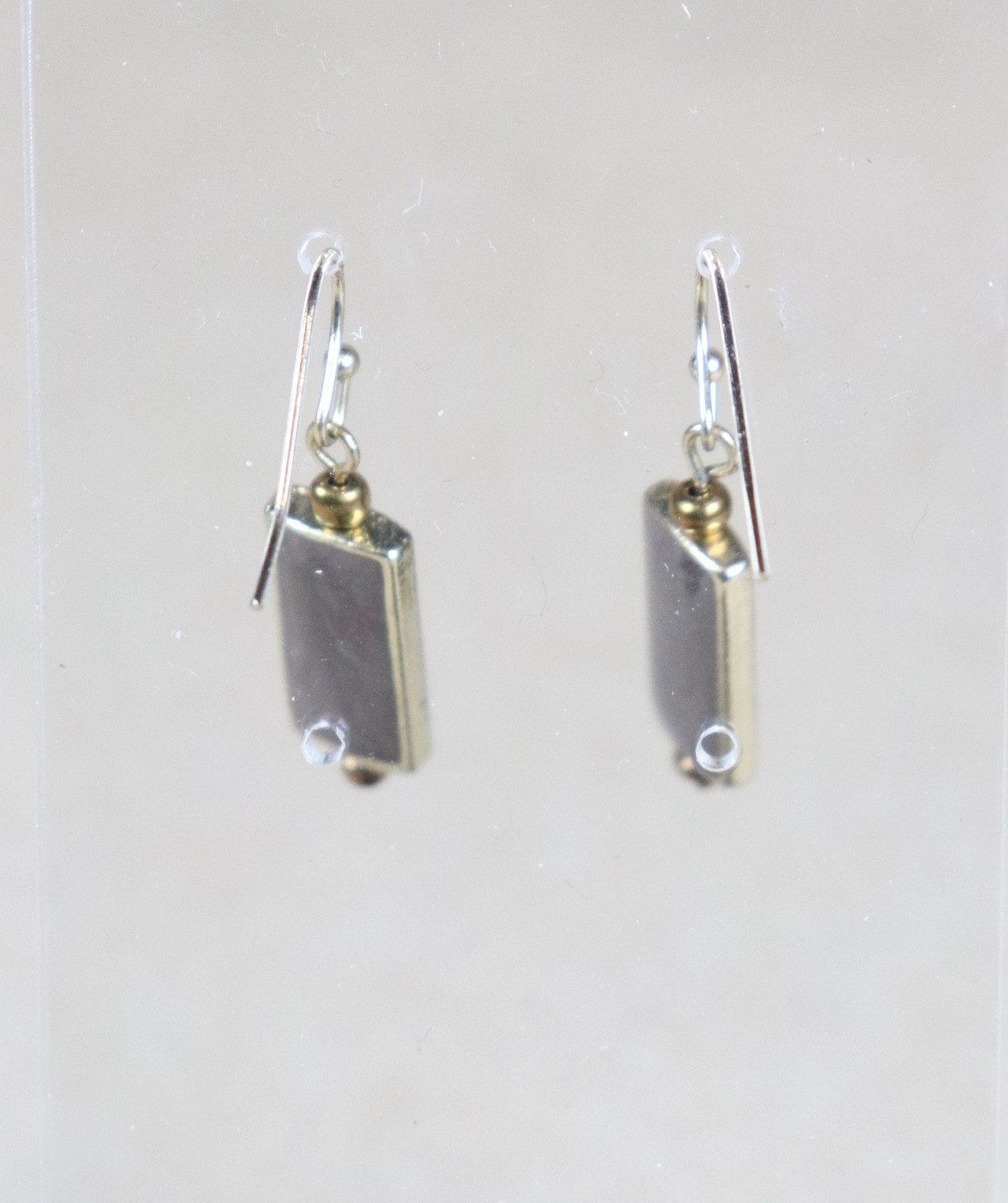 Croft & Barrow Brown Rectangle Drop Earrings Gold Tone Nickel Free Dangle New