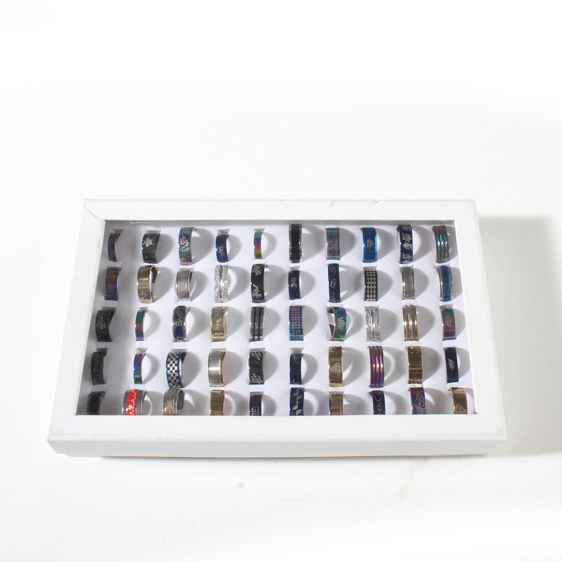 50pcs Bulk Lot Mixed STAINLESS STEEL Rings Men’s Fashion Wedding Ring Wholesale