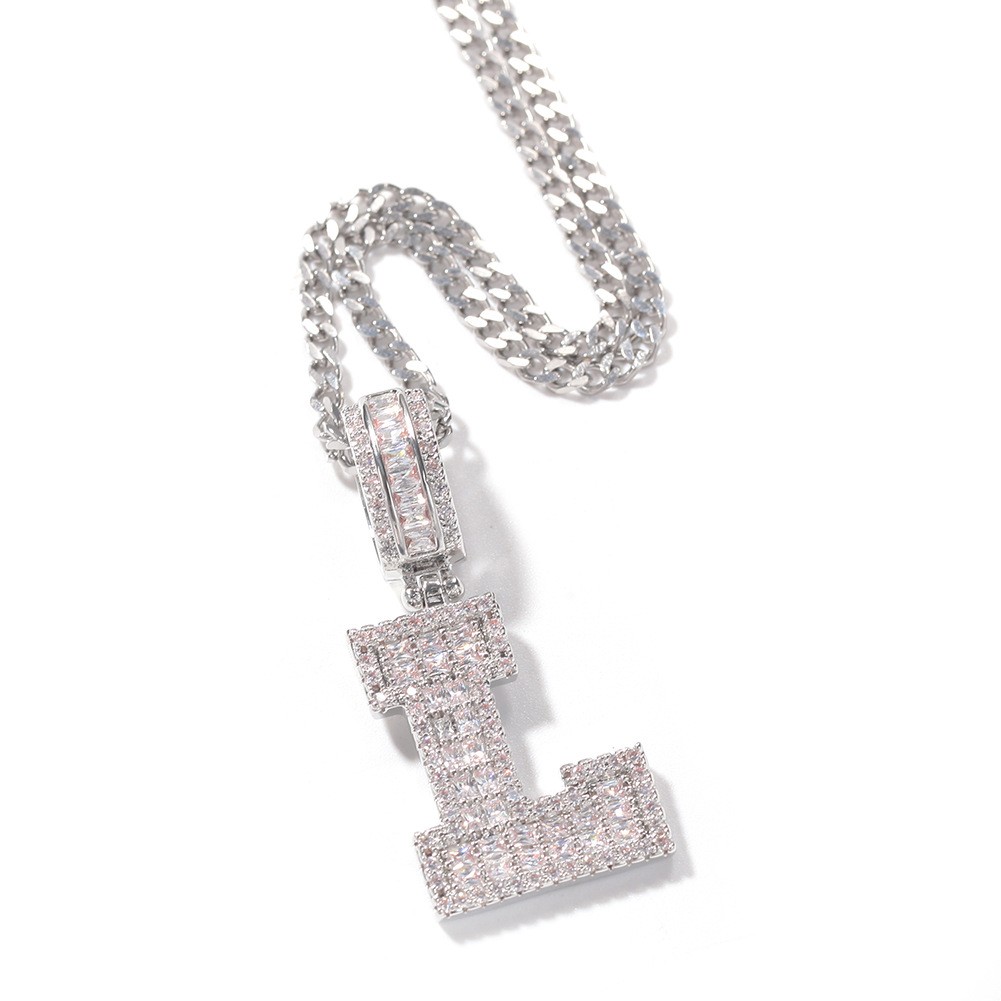 Custom A-Z Name Letters Pendant Necklace 5A Zircons 18K Gold Plated Jewelry Gift