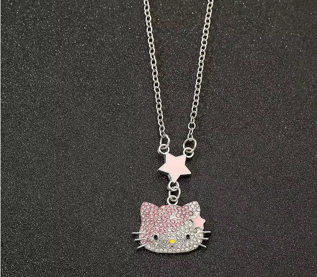Hello Kitty Bling Necklace Pink New