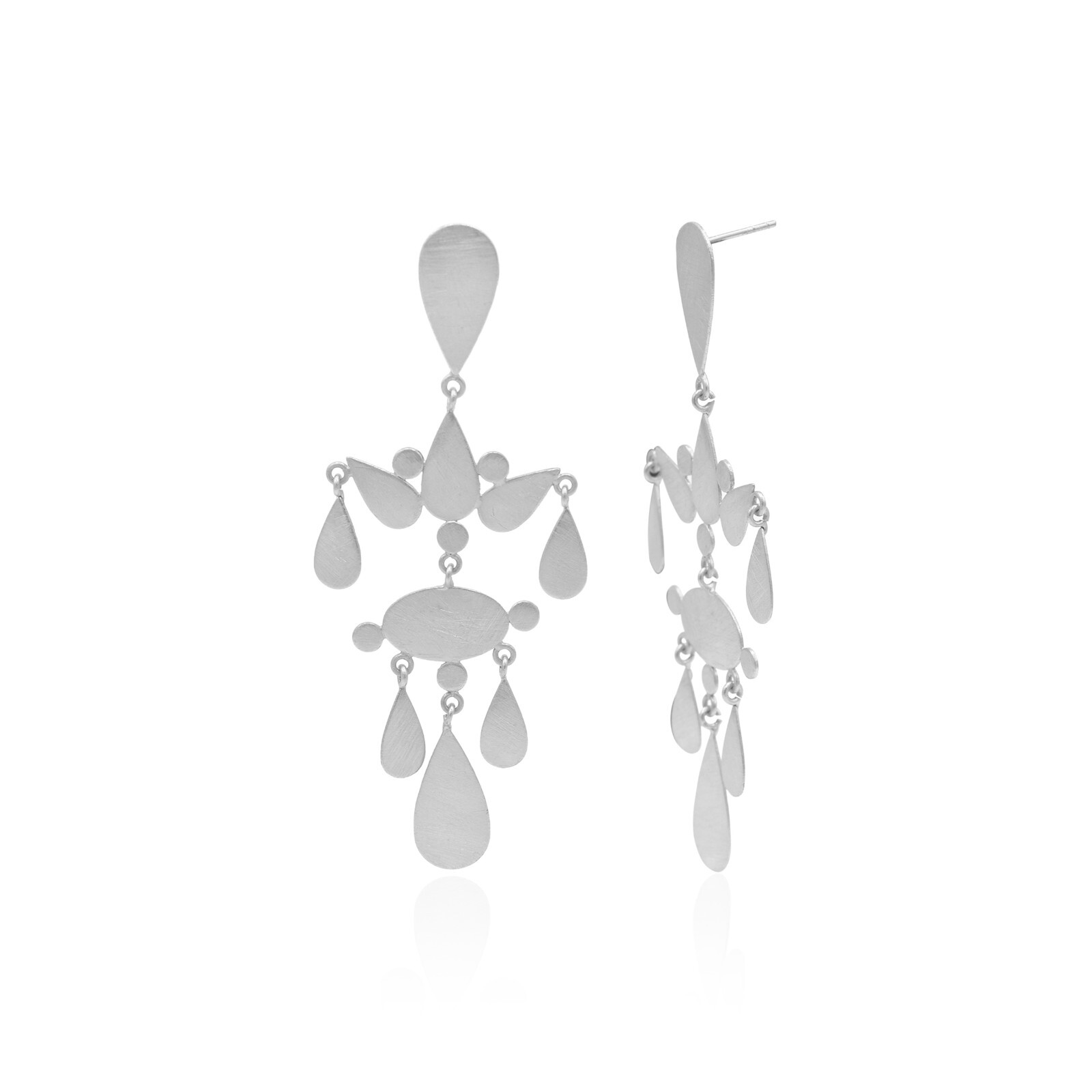 Twilight Leaves Long Dangle Stud Earrings Handmade Latest Designer Jewelry