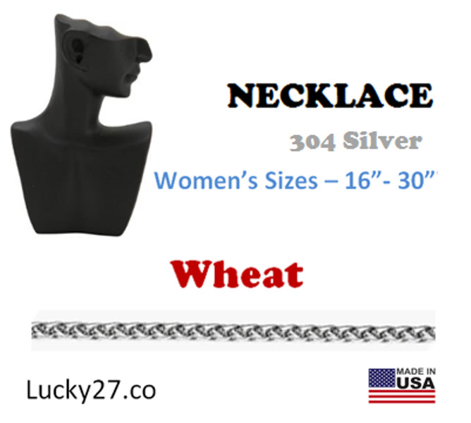 Stainless Steel Women Chain Necklace – WHEAT 16″ to 30″