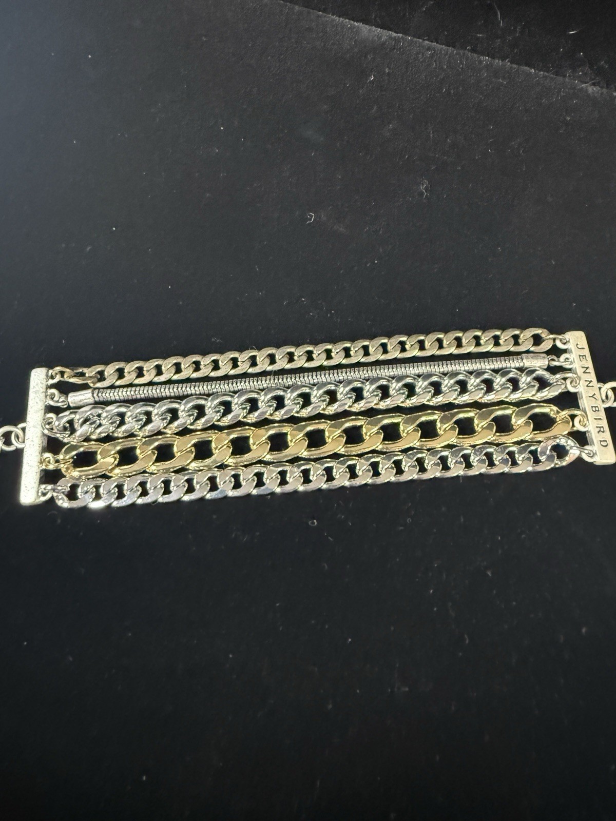 Vintage Jenny Bird Austin Mixed Metal Multi Chain Bracelet y2k punk