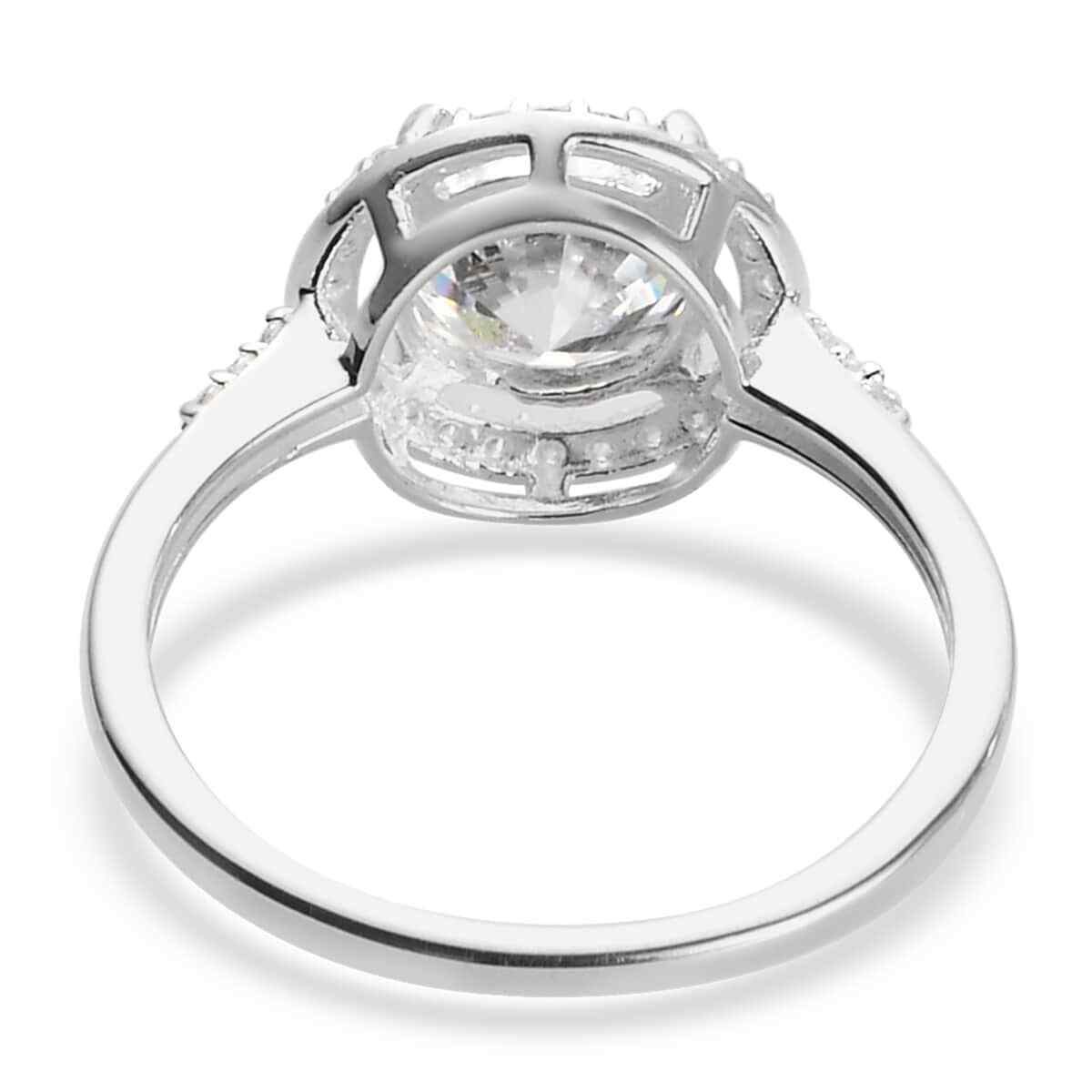 STUNNING 2.60ctw White Cubic Zirconia Halo Ring Sterling Silver Size 9