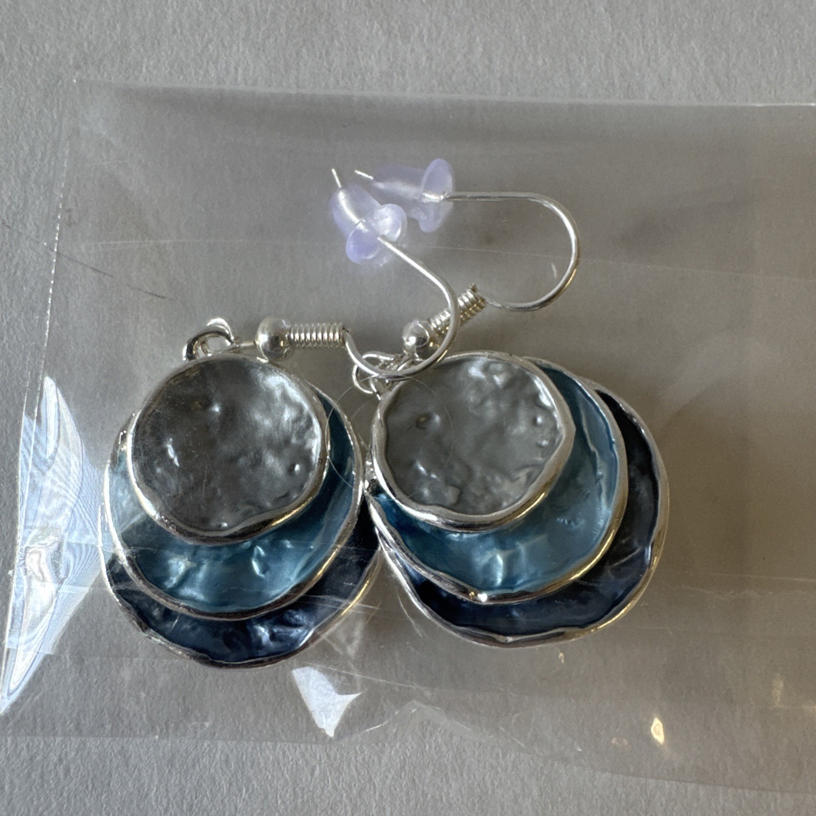 Retro Bohemian Earrings And Necklace Silver & Shades Of Blue