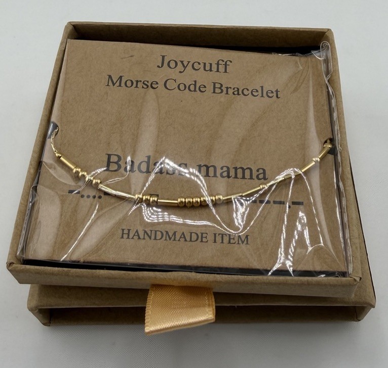 Joycuff Morse Code Bracelet Badass Mama Inspirational Adjustable Jewelry.