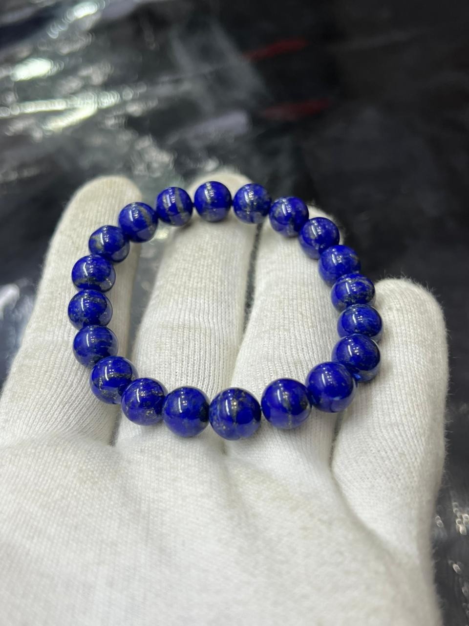 100% Natural Lapis Lazuli Beads Jewelry Set Handmade Necklace & Bracelet Gemston