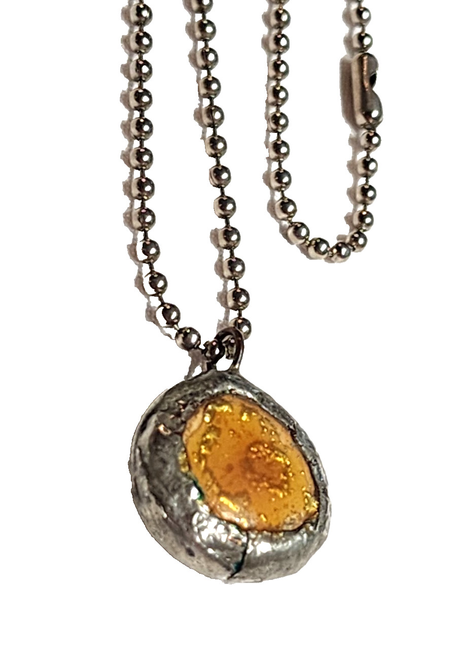 Vintage Believe Necklace Letter Printed Glass Dome Round Pendant Artisan 20″
