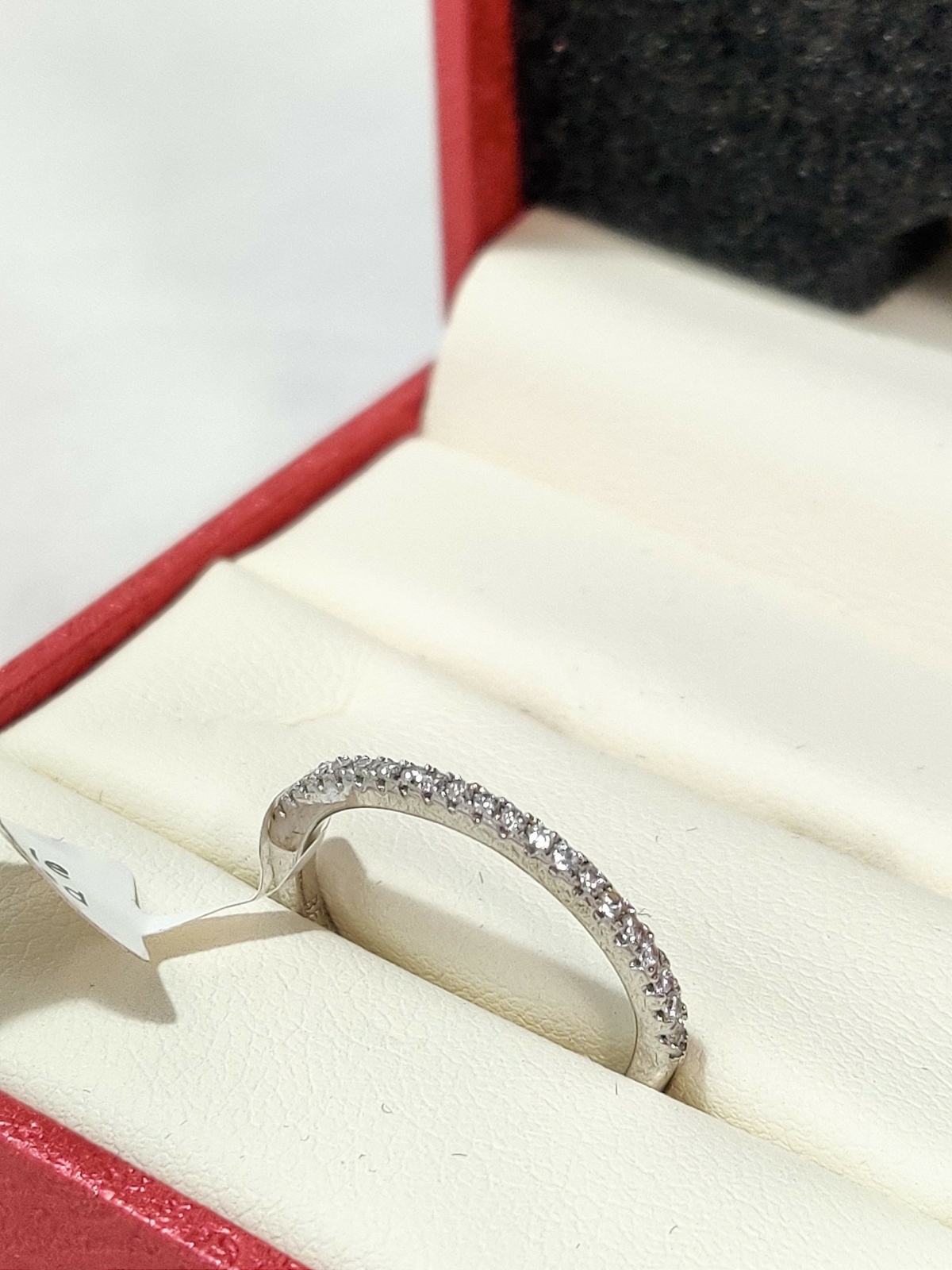 NEW BERRICLE Rhodium Sterling Silver Cubic Zirconia Half Eternity Ring Size 5