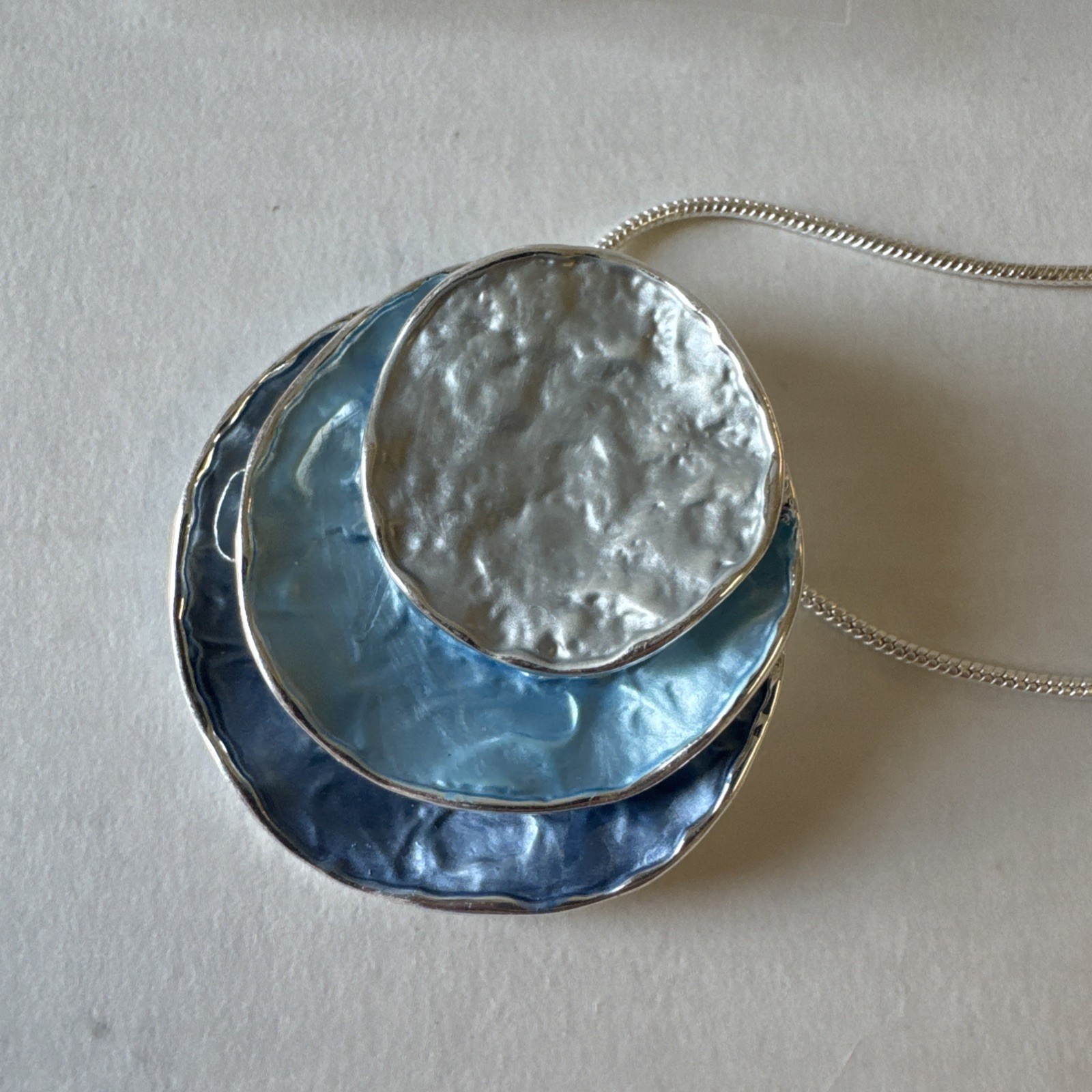 Retro Bohemian Earrings And Necklace Silver & Shades Of Blue
