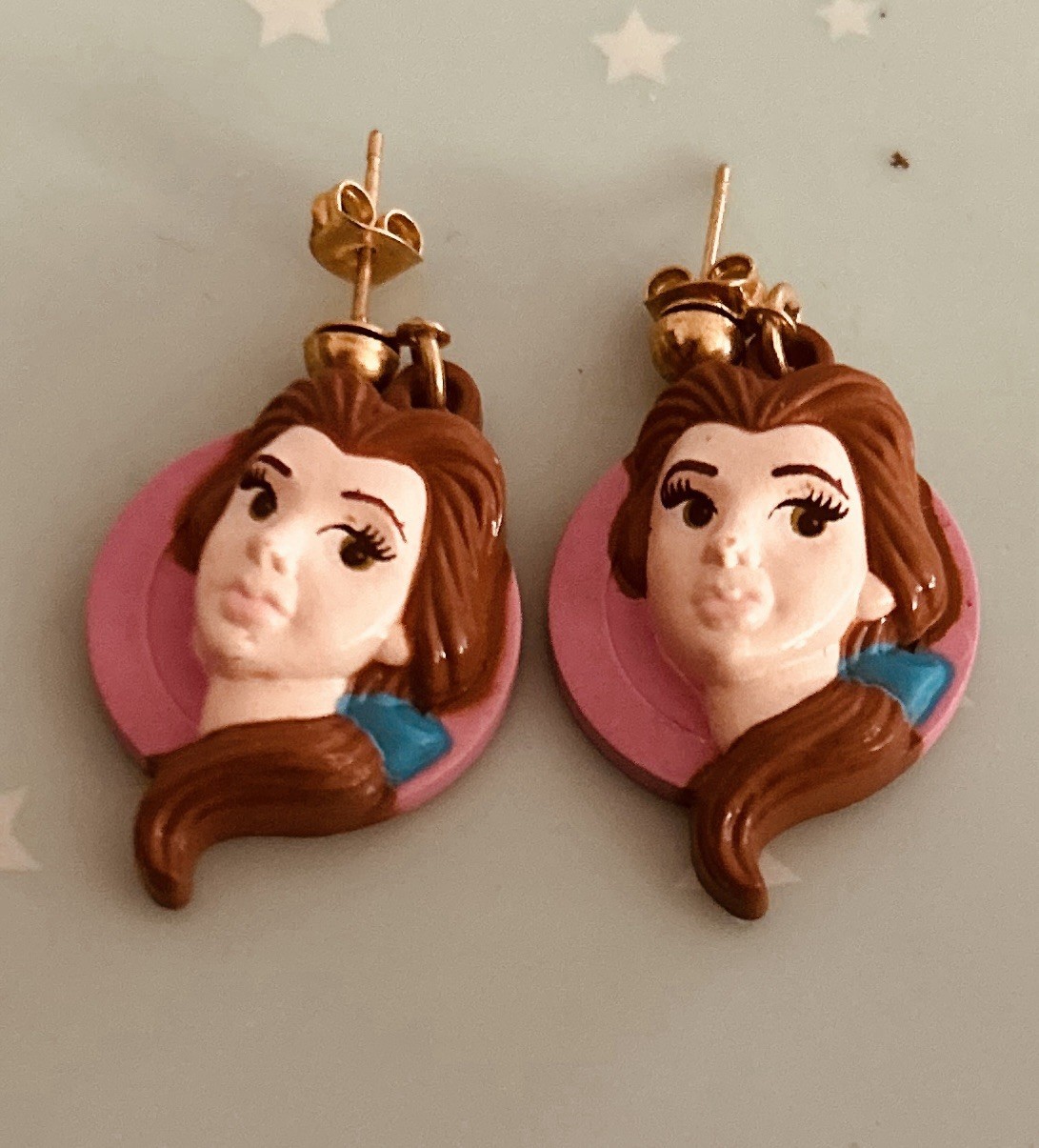 VINTAGE Disney Parks Collection Beauty & the Beast Belle Pierced Earrings