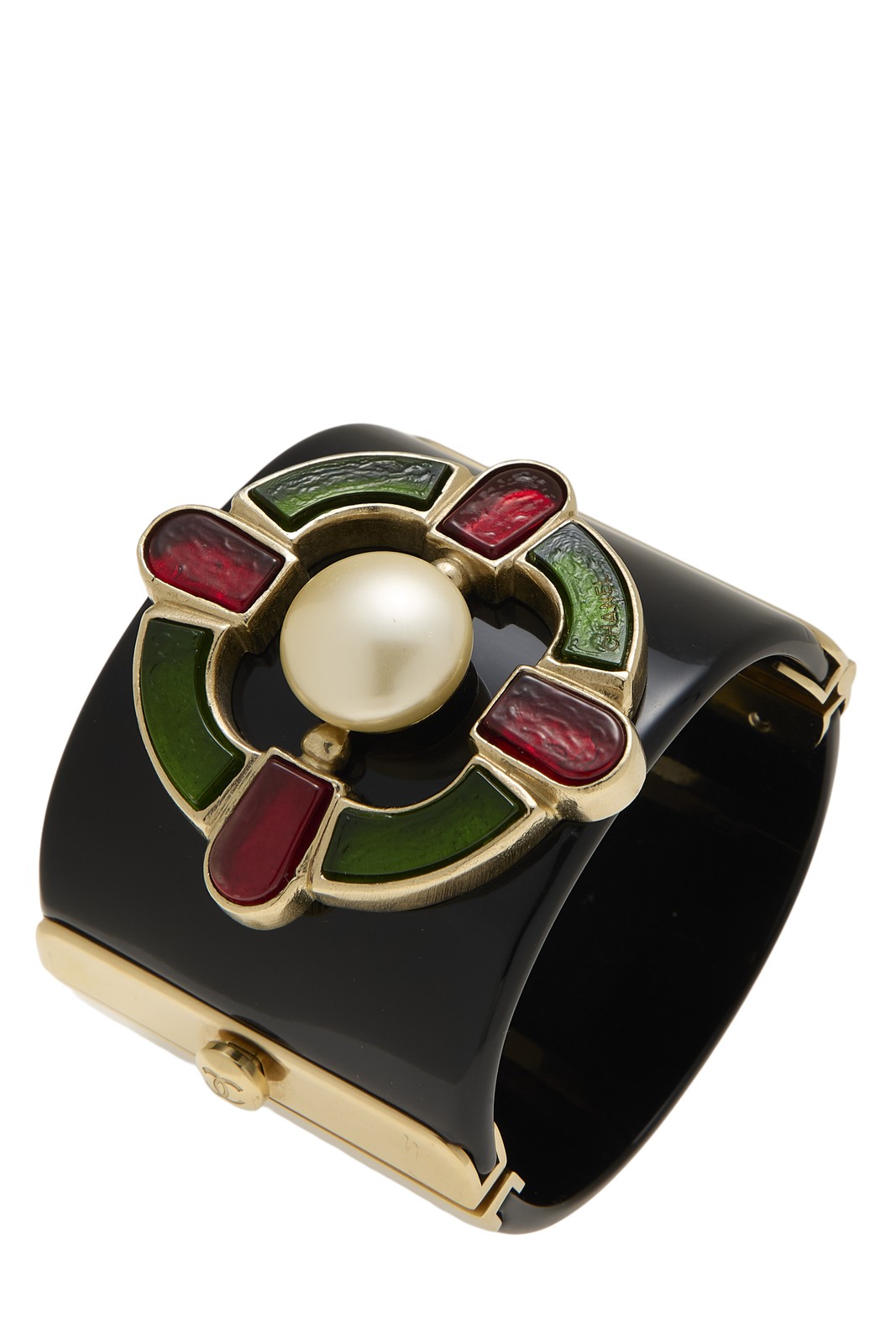 Chanel Black Gripoix Cuff Bracelet – WGACA