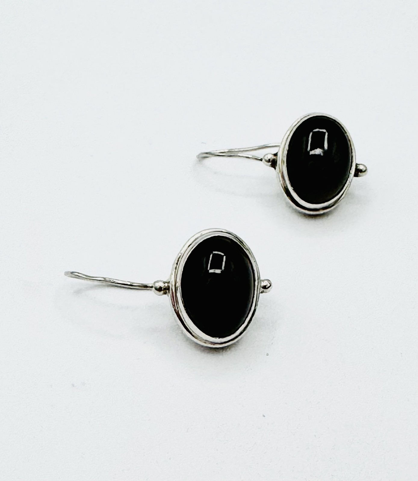 Sterling silver dark gray moonstone earring
