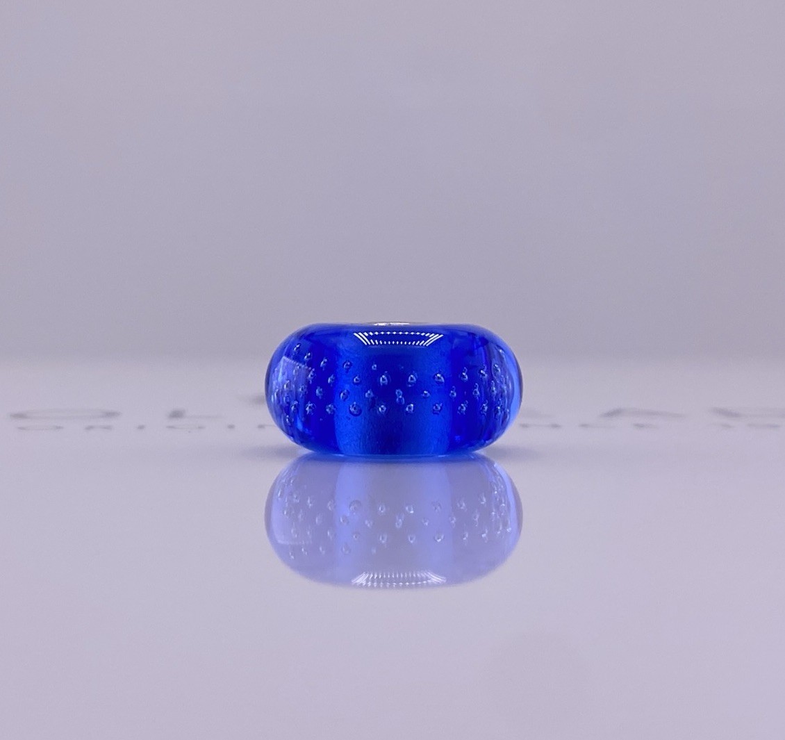 Trollbeads Blue Silver Trace Glass Bead