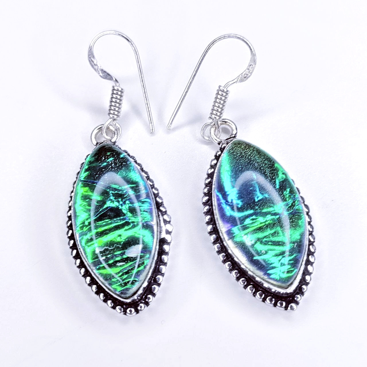 Australian Triplets Opal Gemstone 925 Sterling Silver Handmade Jewelry Earrings