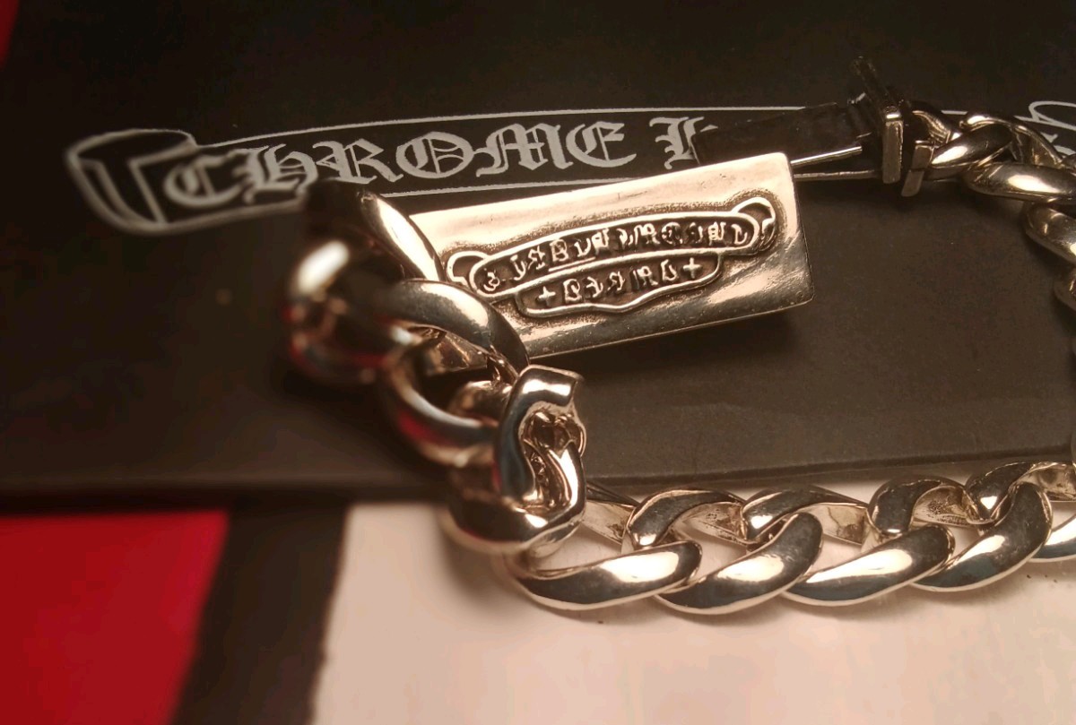 Chrome Gothic Bracelet biker Jewelery cuban link Men 24mm 10′ inch cross flower